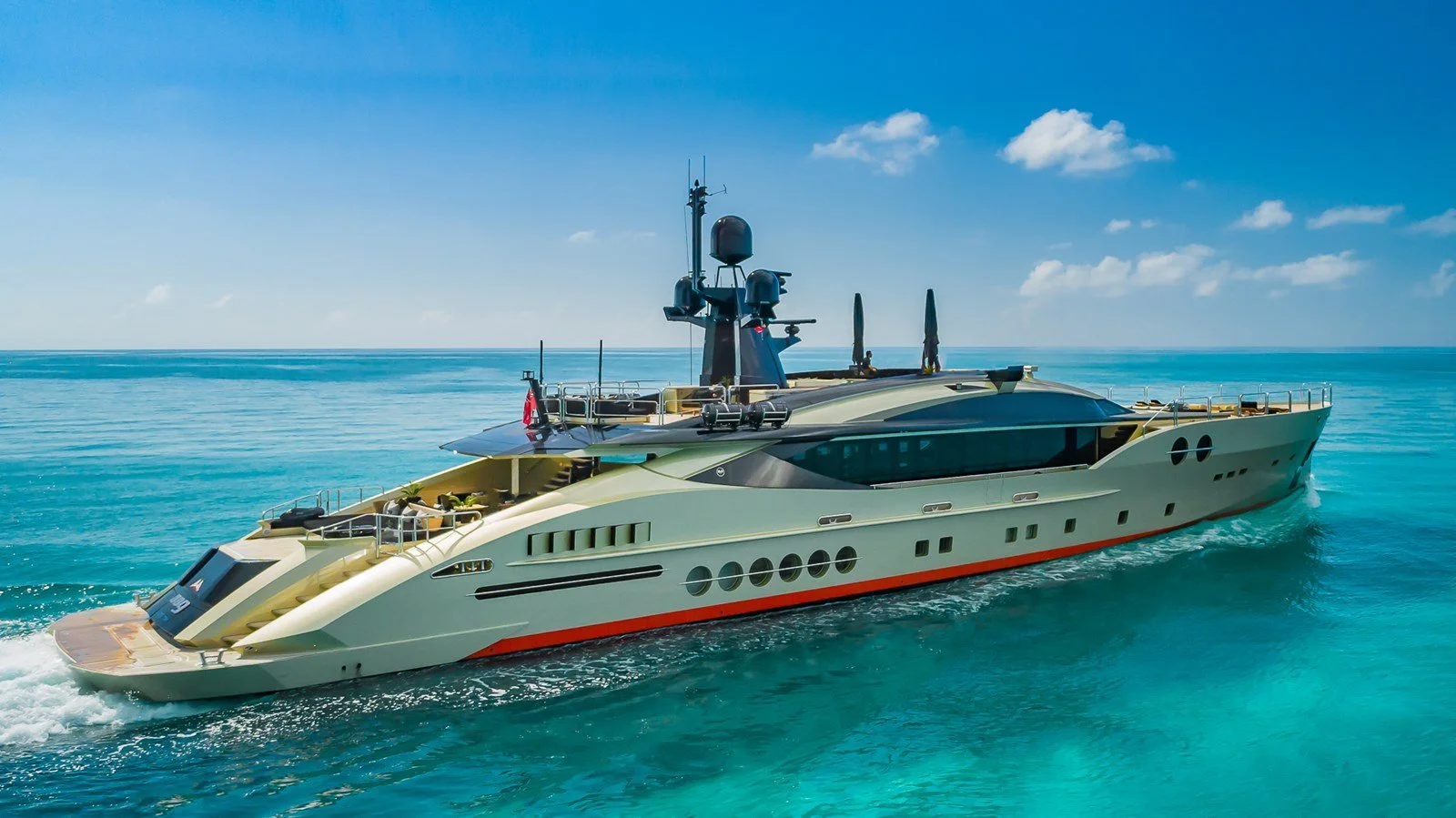 DB9 (52m Palmer Johnson) --- In her first visit to our shipyard, she required mechanical
and piping work, as well as a general overhaul of her onboard systems.
DB9 returned for a second visit years later to undertake a full paint job as well as an
ov