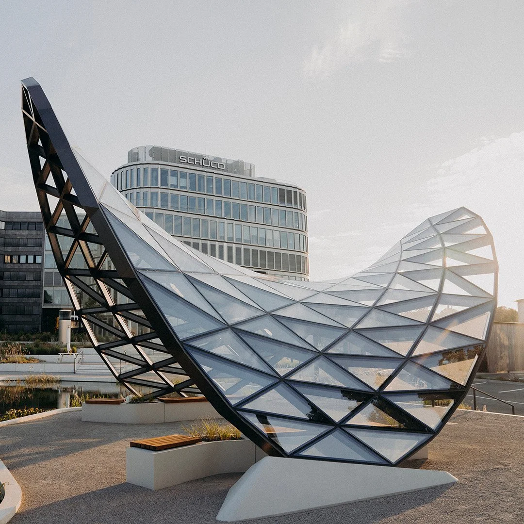 The Grid2Shell exhibit at BAU 2023 was such a success that Sch&uuml;co management decided to install it on their campus. So often industry fairs are a terribly wasteful affair. So much material thrown away. And exhibits, if they&rsquo;re not also thr