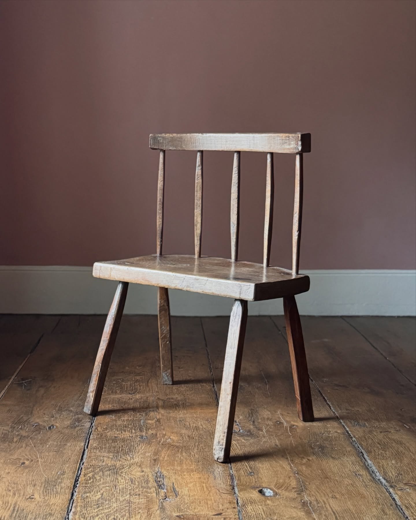 A very primitive 19th Century Welsh stick chair sourced in Anglesey. Of substantial size and solid structure. We love the honesty of this chair. A really good piece of vernacular seating.

Height 83 cm
Width 56 cm
Depth 36 cm

Now available to view o