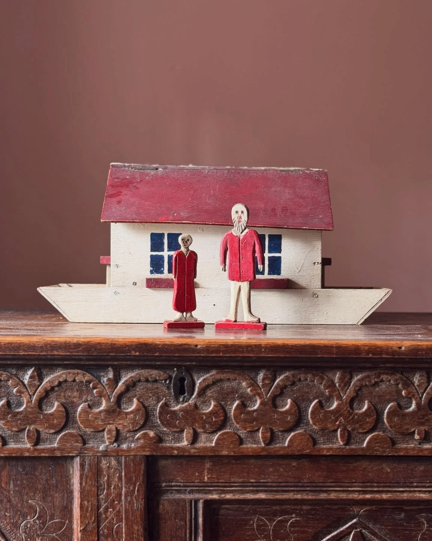 A delightful early 20th Century scratch built Noah&rsquo;s ark with hand carved and painted animals. This is such a wonderful little thing, and it&rsquo;s impossible not to imagine a parent or grandparent lovingly creating it over a hundred years ago