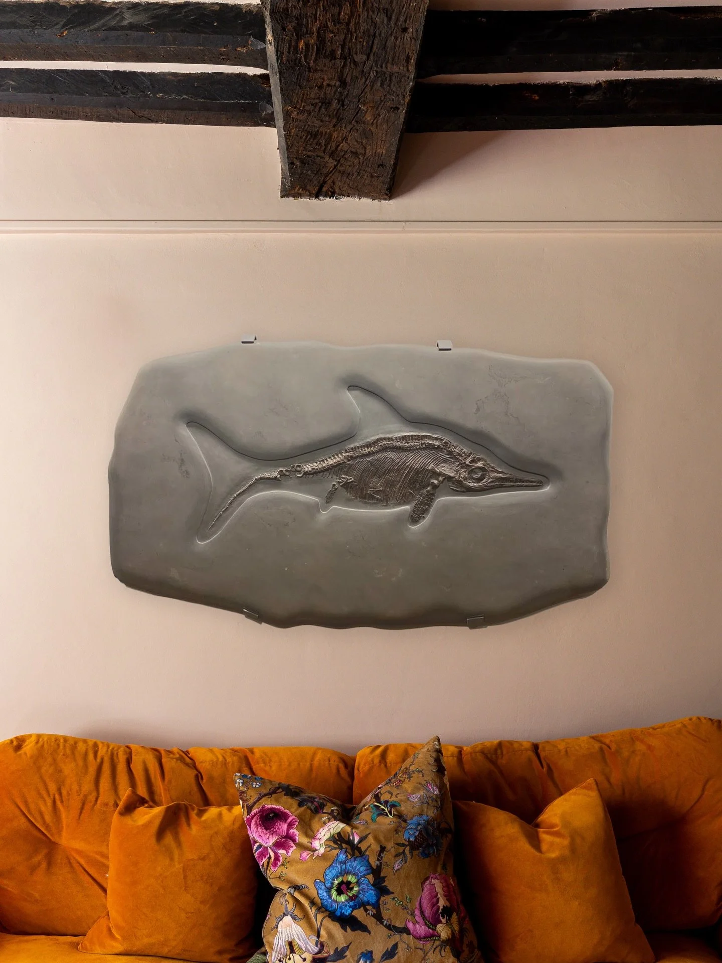 An extraordinary 150 million year old fossilised juvenile ichthyosaur skeleton. Found on the Jurassic coast in Dorset and expertly prepared by Chris Moore, this is an excellent example of a fearsome marine reptile that lived alongside the dinosaurs. 