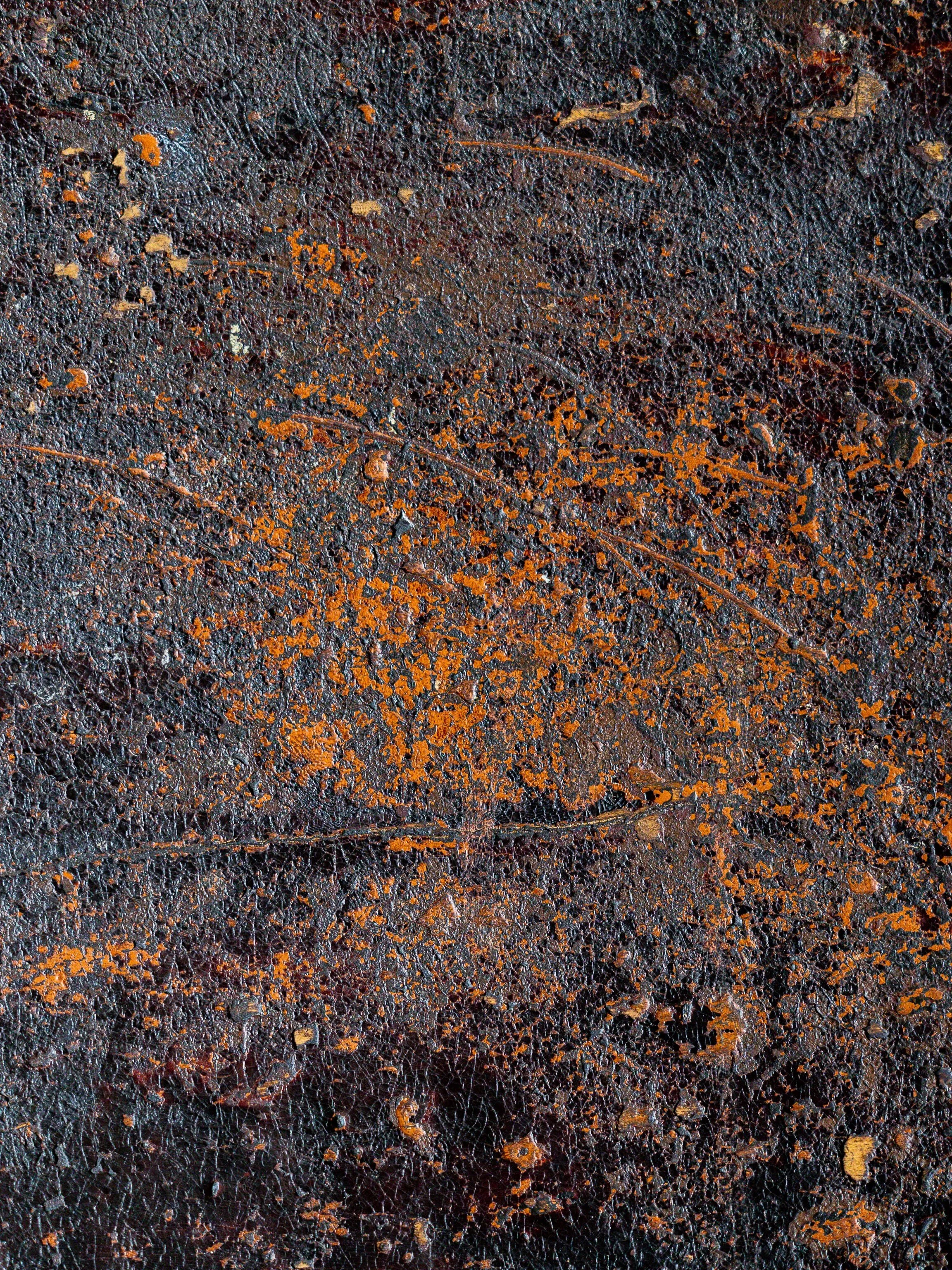 One of the joys of primitive antiques is the marks and colours of their surfaces, showing generations of use and often many layers of historic paint. 

Patina innit