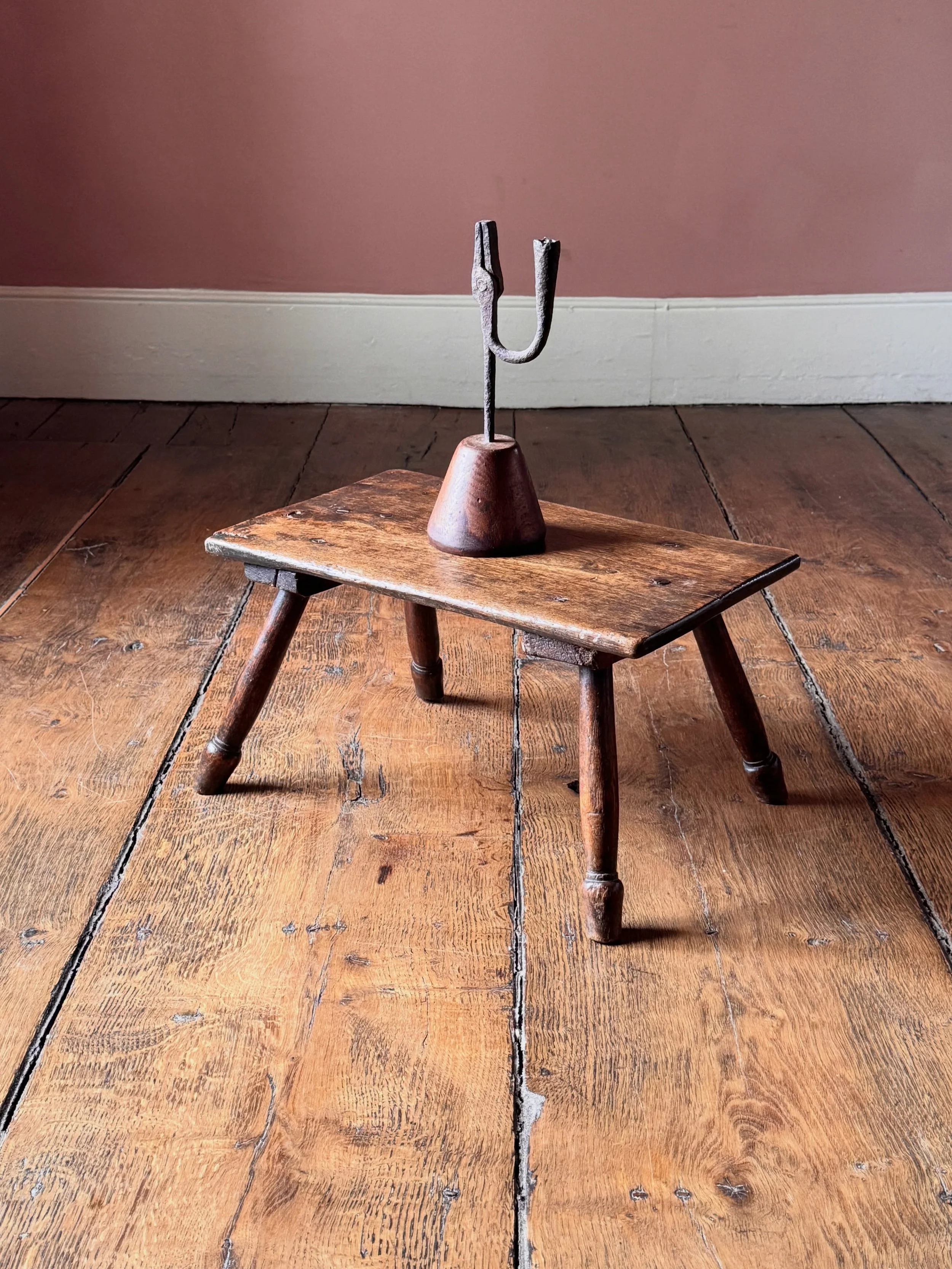 A large 19th Century stool on turned legs. Big enough to use as a small side table. A useful, attractive and elegant piece of vernacular furniture.

Height 27 cm
Width 39 cm
Depth 45 cm
&pound;195

Now available to view and purchase on the website vi