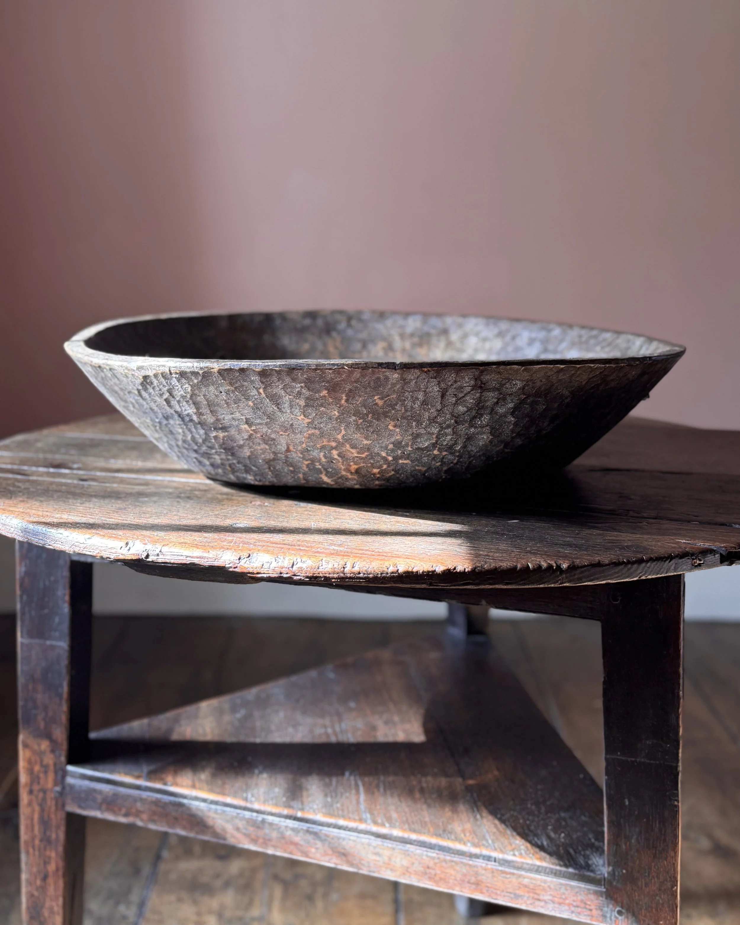 Large 19th Century Wooden Bowl
