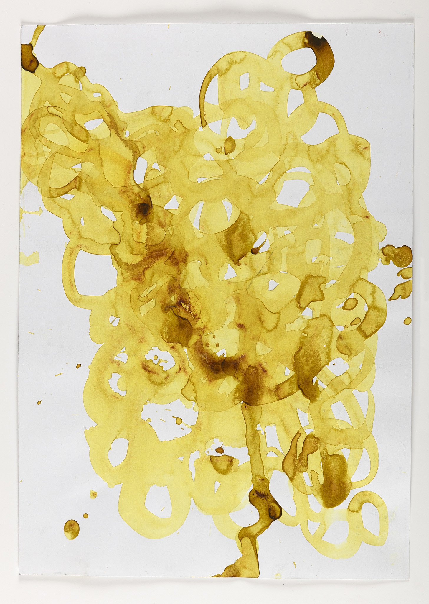 2014_Struktur gelb/Chiaramonte, 42 x 30 cm, Tusche auf Papier 