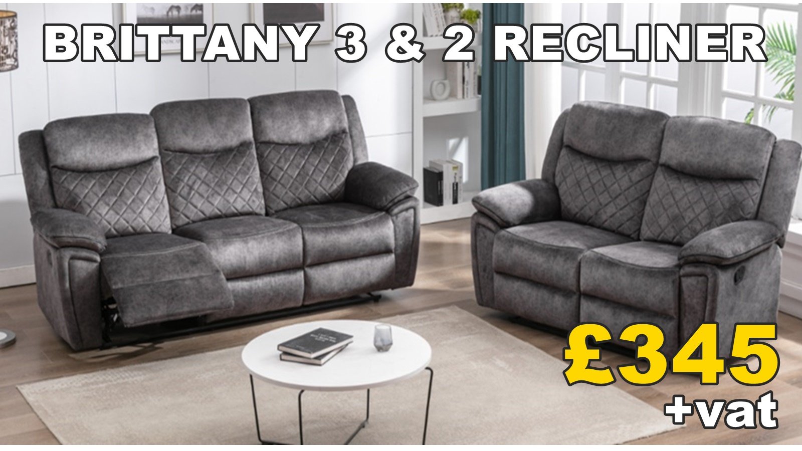 BRITTANY 3 & 2 SEAT RECLINER with call for details of this set
£345+vat for the set