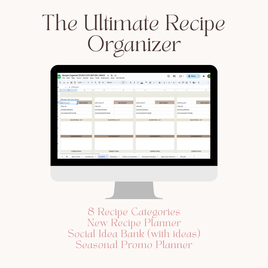 The Ultimate Recipe Organizer (Google Sheets Template)