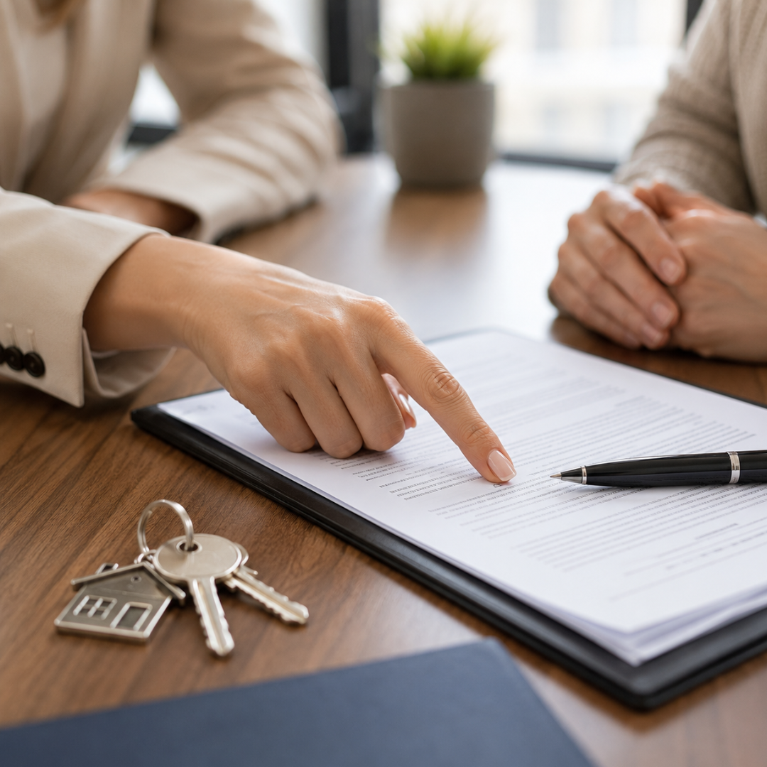 Hands signing a contract