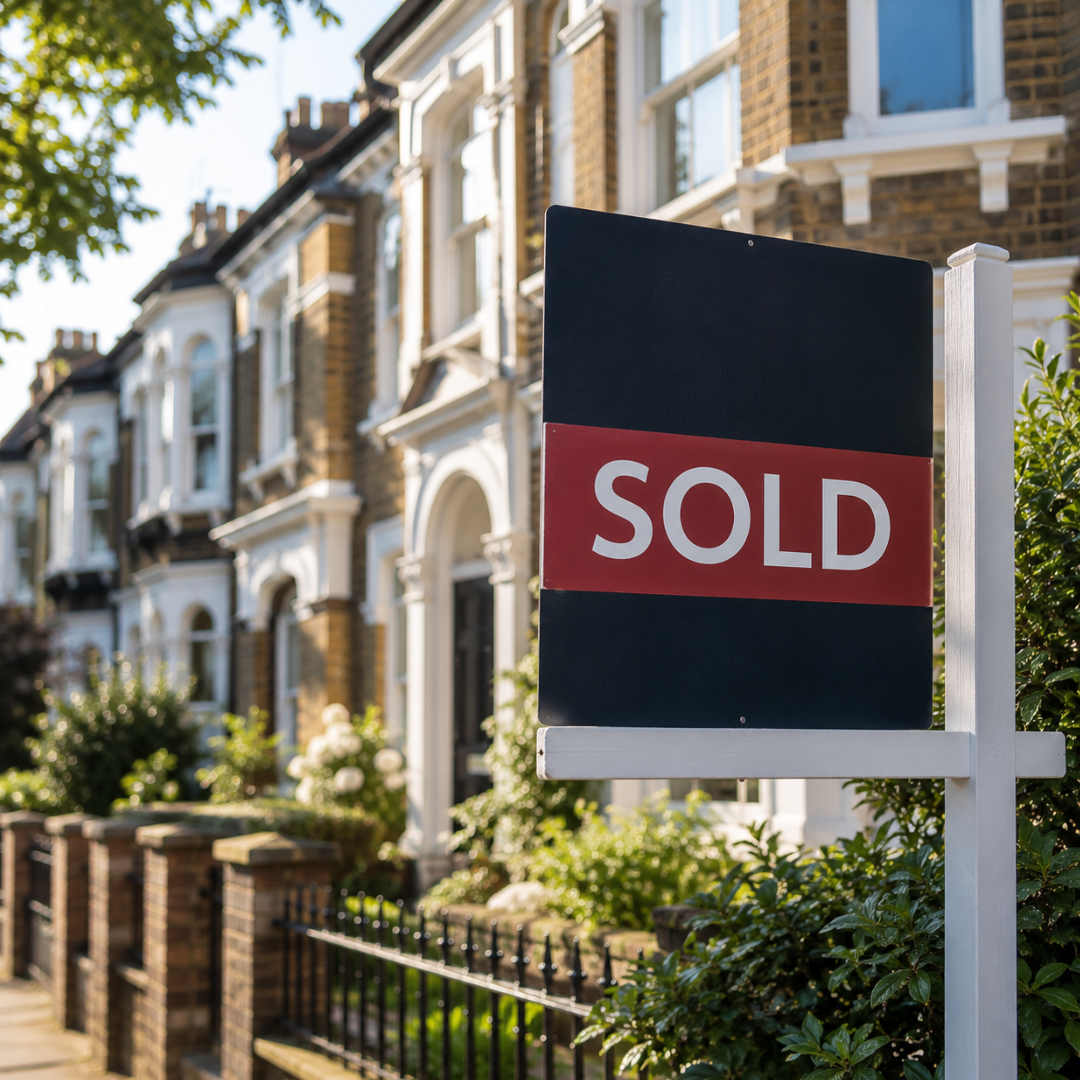 House with a sold sign outside