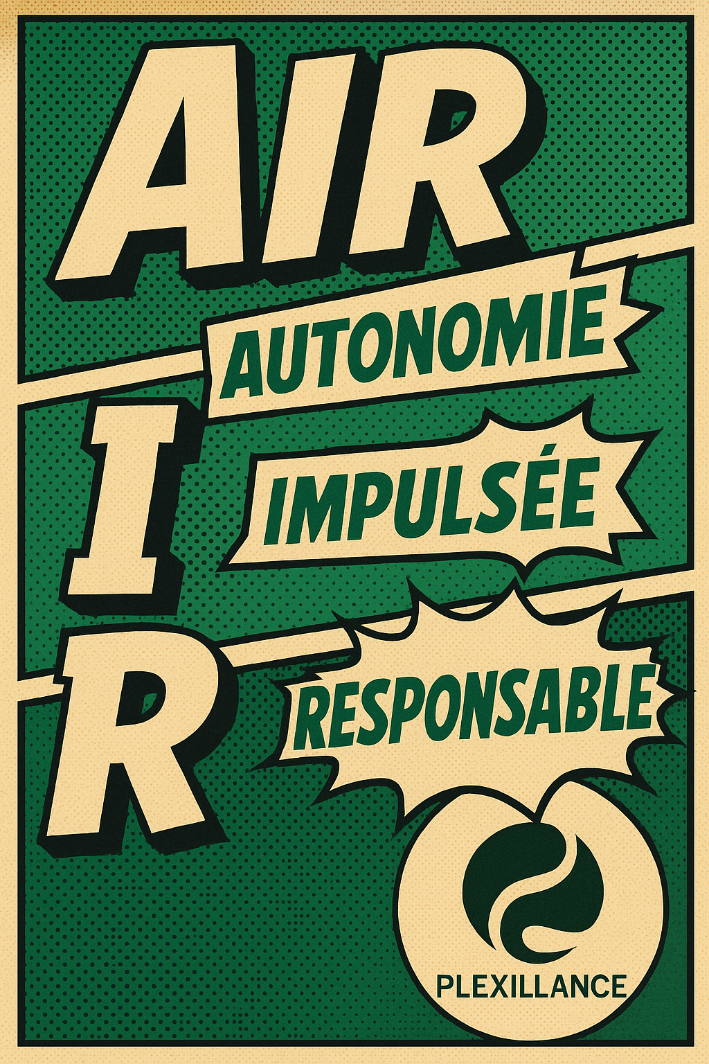 Pour un management AIR : Une AUTONOMIE, IMPULSÉE, RESPONSABLE, avec logo Plexillance cabinet de coaching managérial