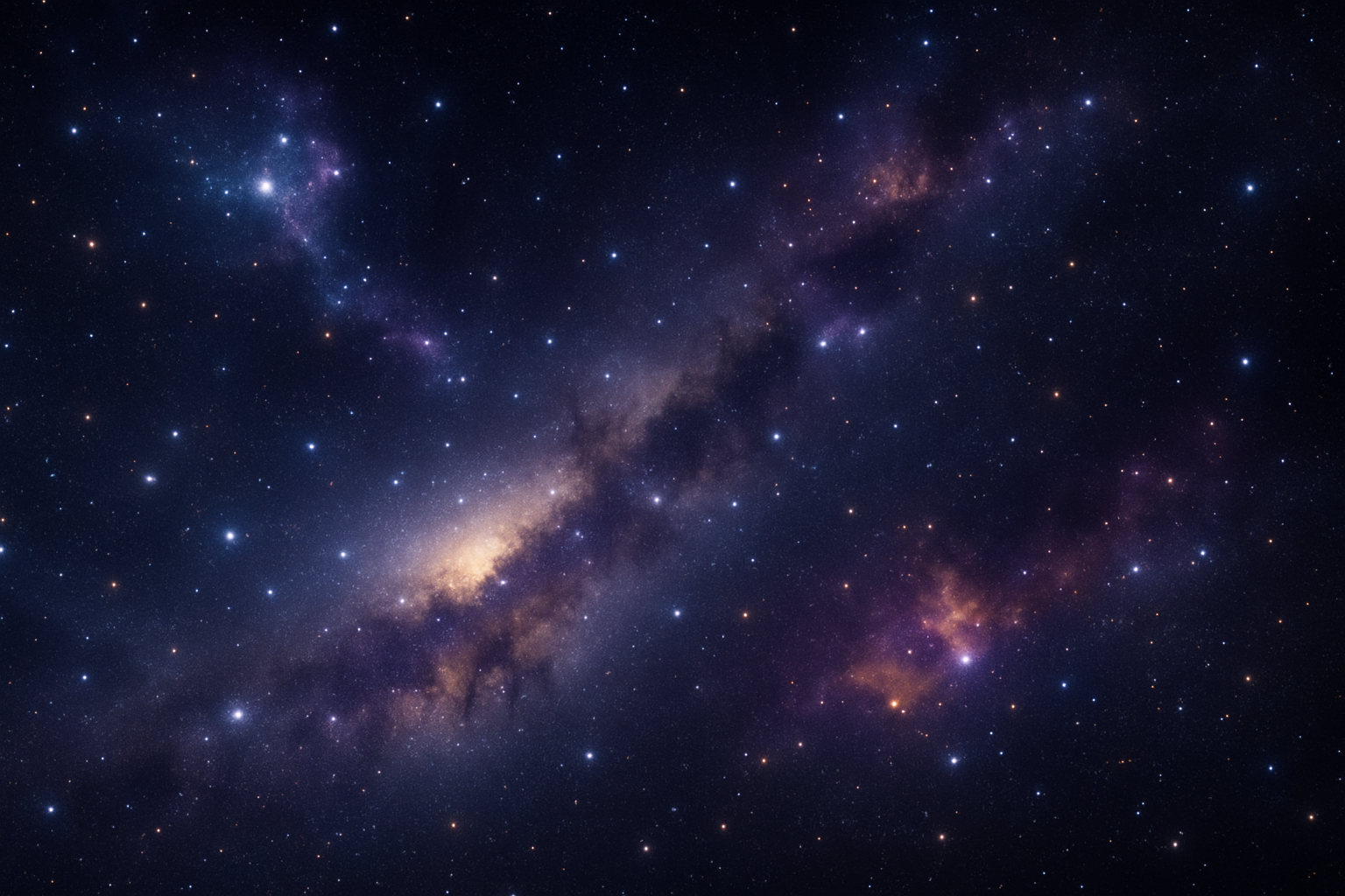 A view of the Milky Way galaxy with numerous stars and cosmic dust in deep space.