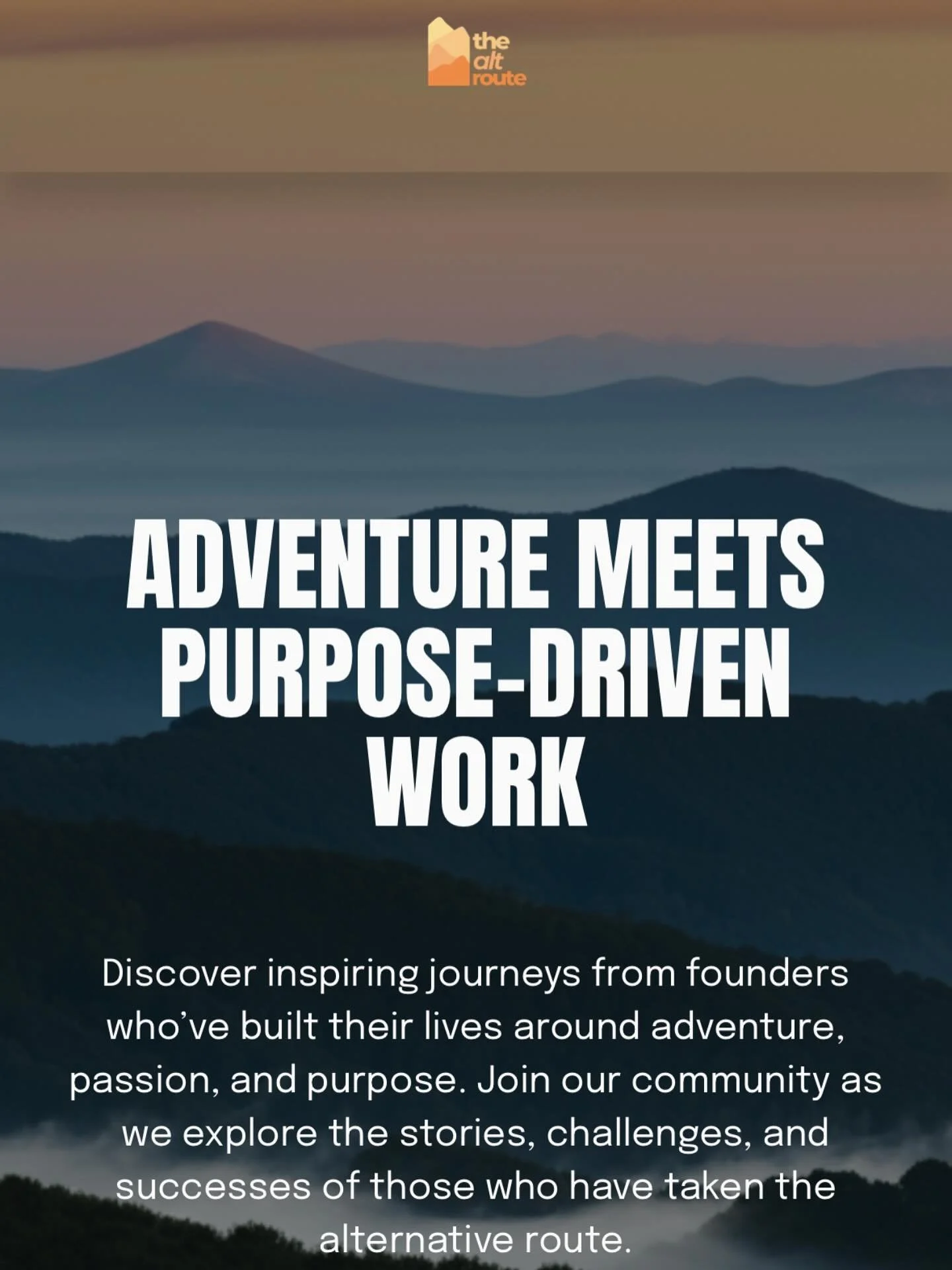 As we wrap up the final edits on episode one, The Alt Route site got a facelift and a contact page. Future episodes will be linked on the site and we’ll be building out a community page with dedicated bios for each guest. As you learn more abou