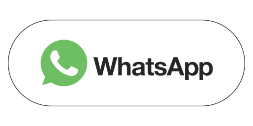 WhatsApp logo and text on a white oval background.