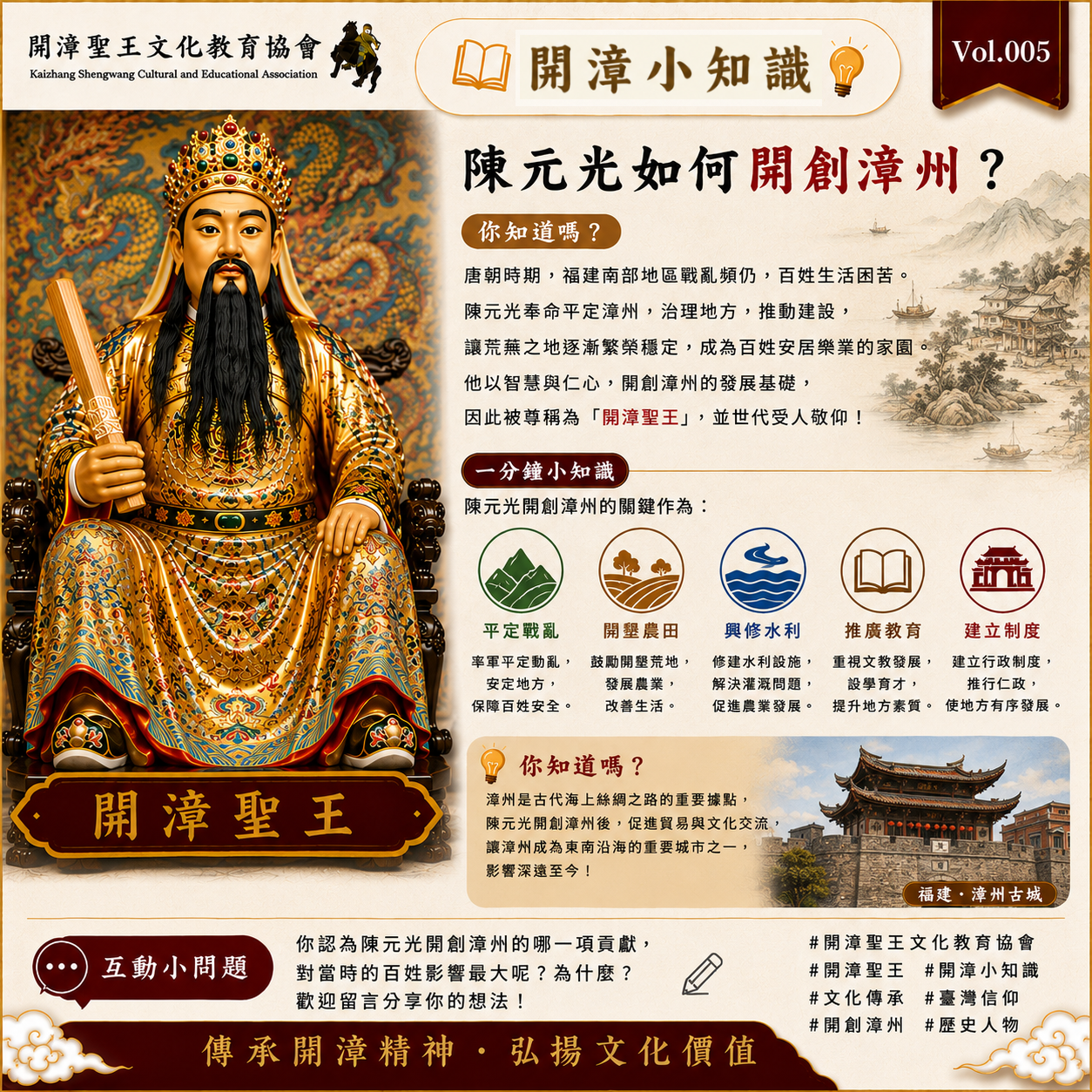 開漳小知識 Vol.005｜陳元光如何開創漳州？