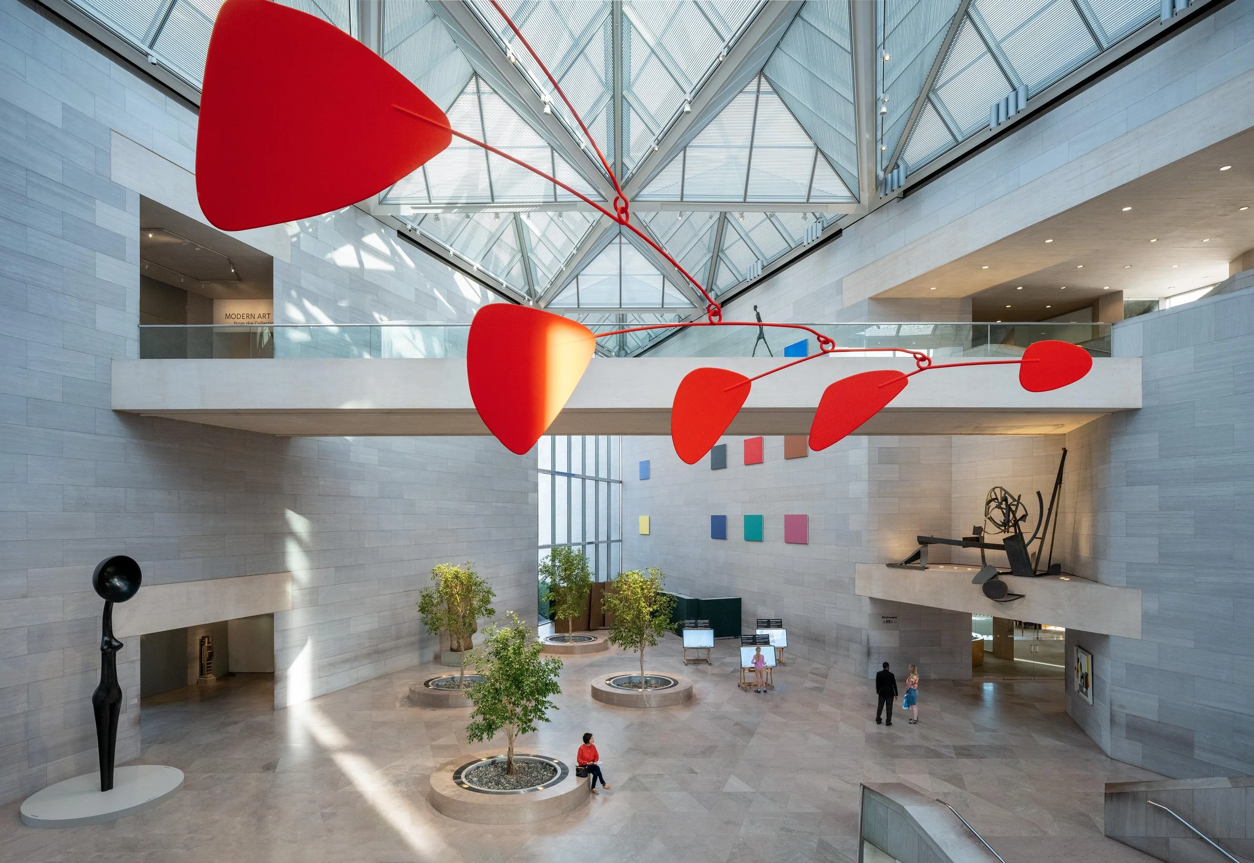National Gallery of Art, East Building, featuring:  Alexander Calder, "Untitled" (1978) and Simone Leigh, "Sentinel", Bronze (2022)