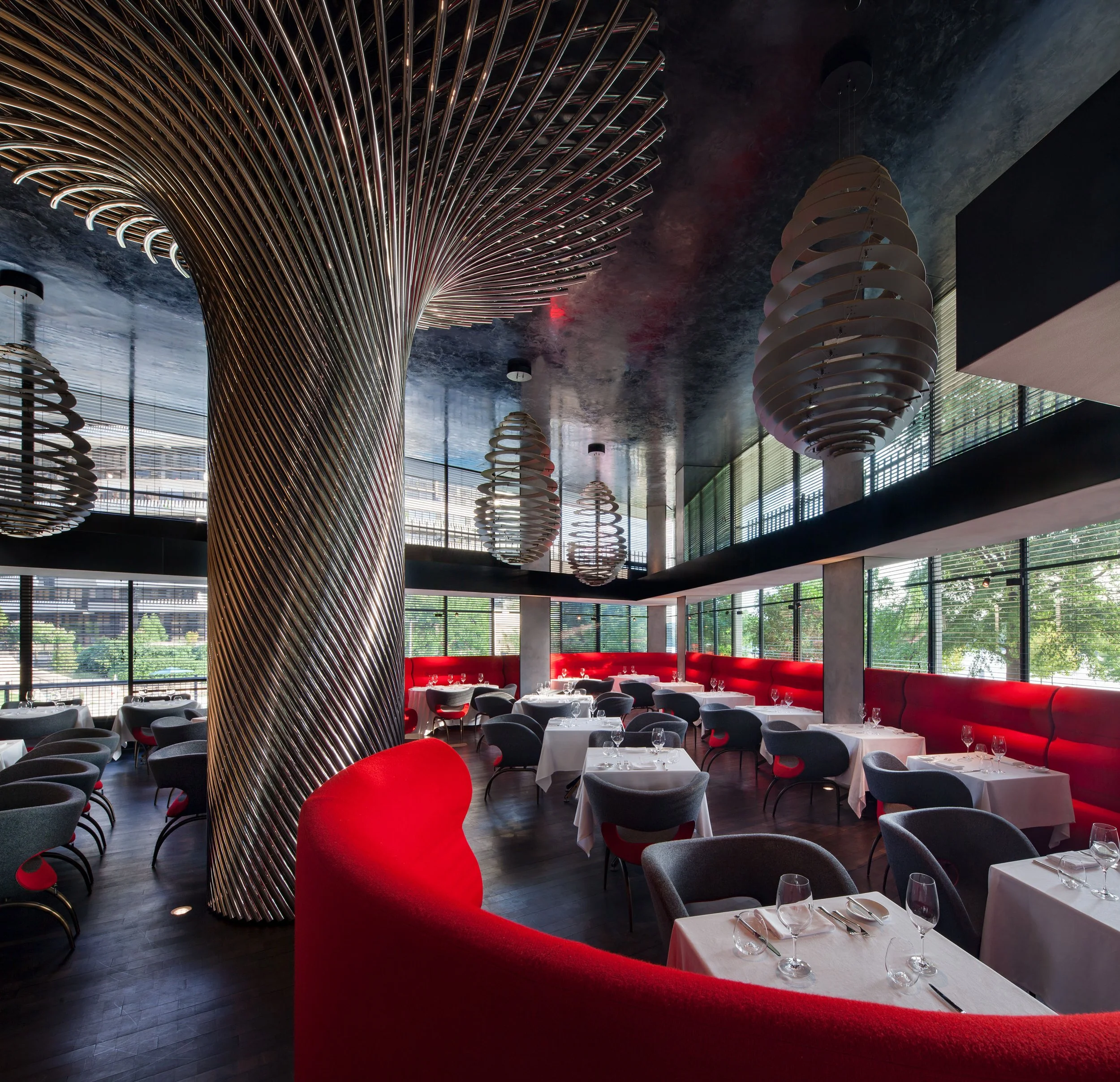 Kingbird Restaurant at The Watergate Hotel, Washington, DC / Reimagined Design by:  Ron Arad Studio, London