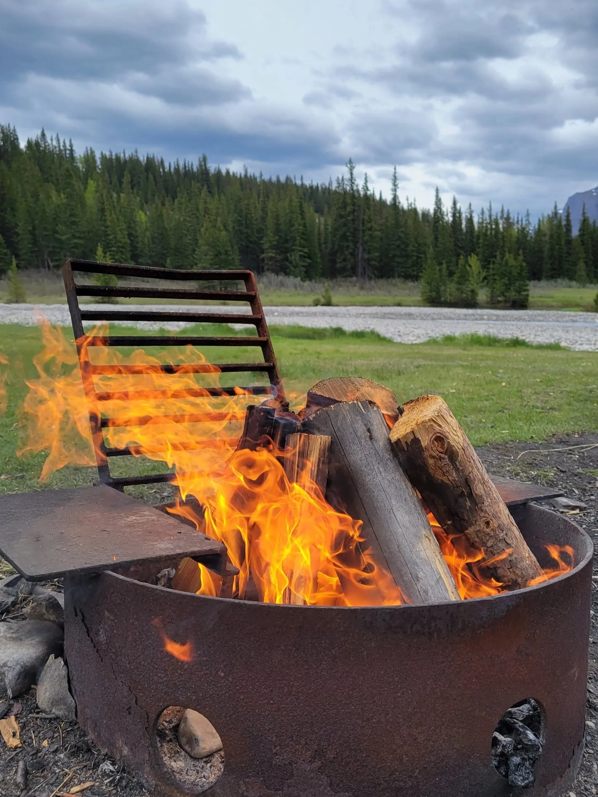 Evening Fire at Cascade Ponds