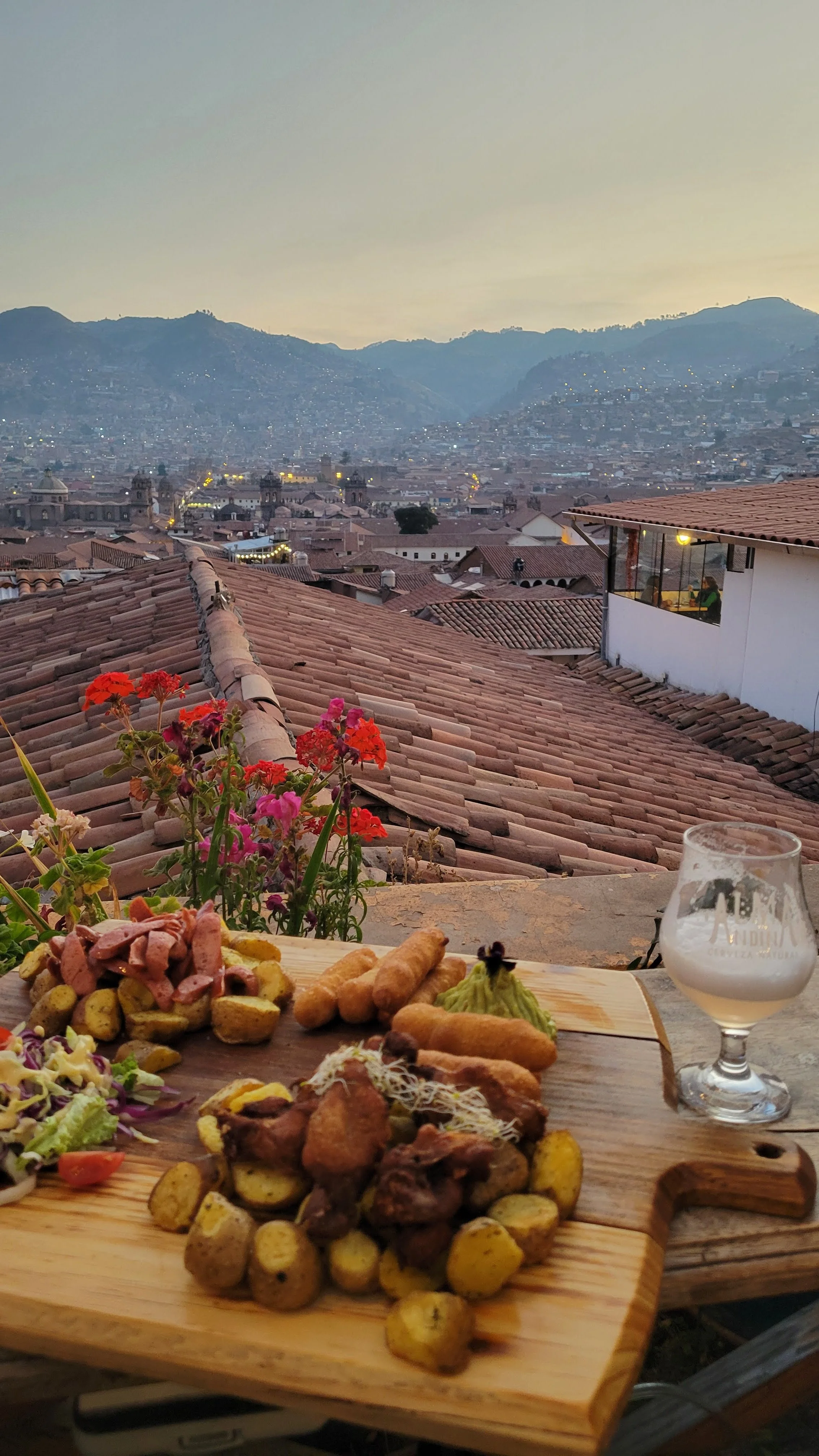 View, food and drink at Aura Restaurant
