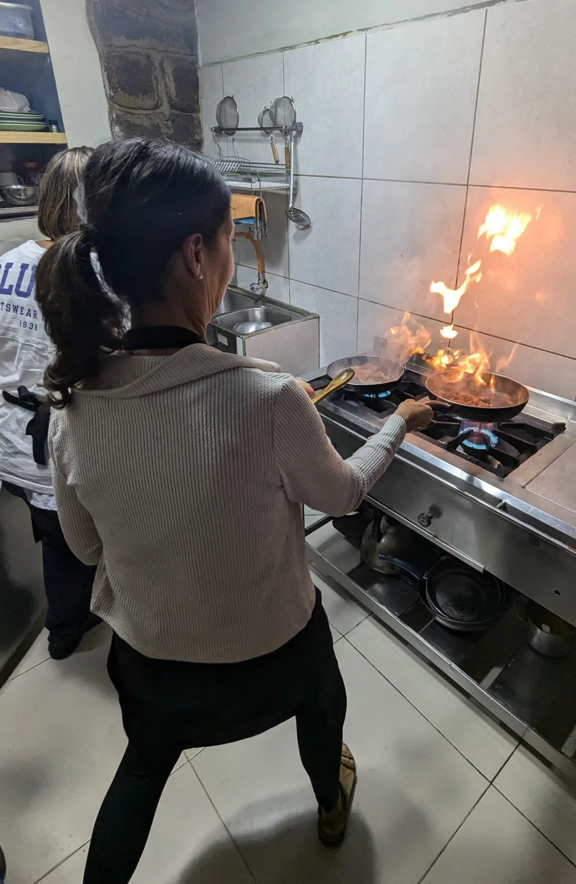 Cooking the beef stirfry