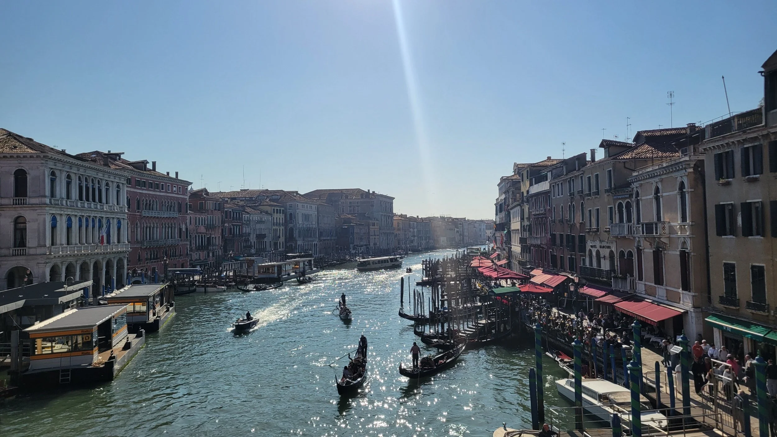 gondolas in the grand canal of venice