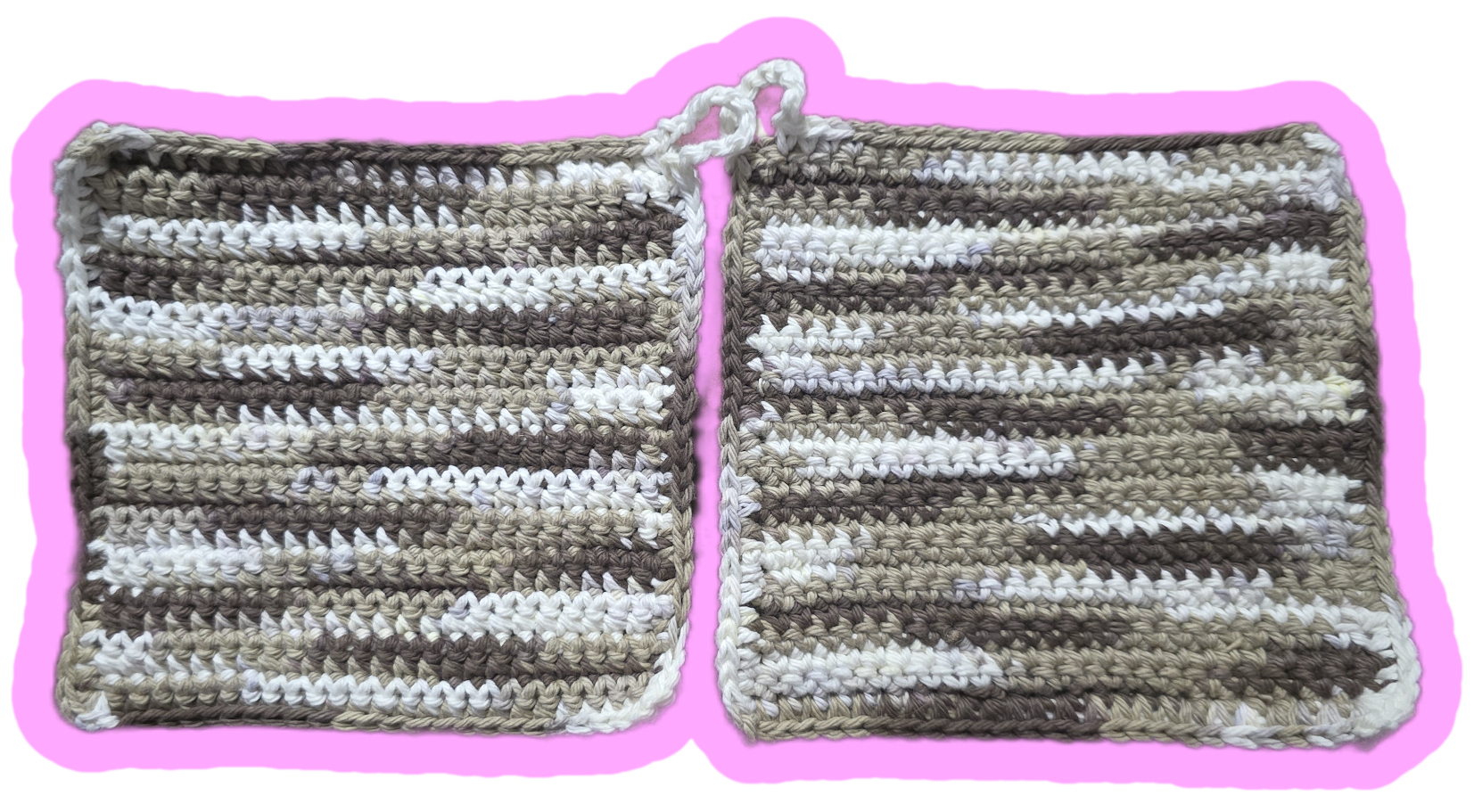 Crochet Potholders lying flat
