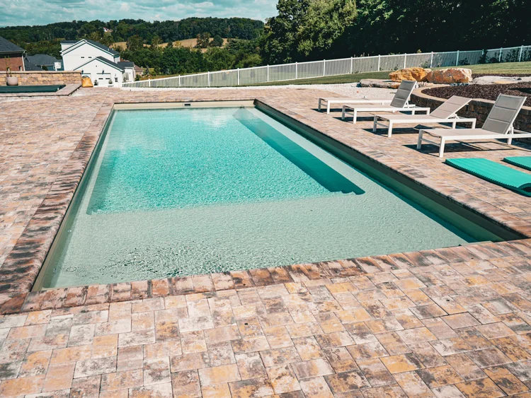 Pool, Hot Tub, & Patio in Harrisonburg, Virginia — Hardscape, Masonry ...