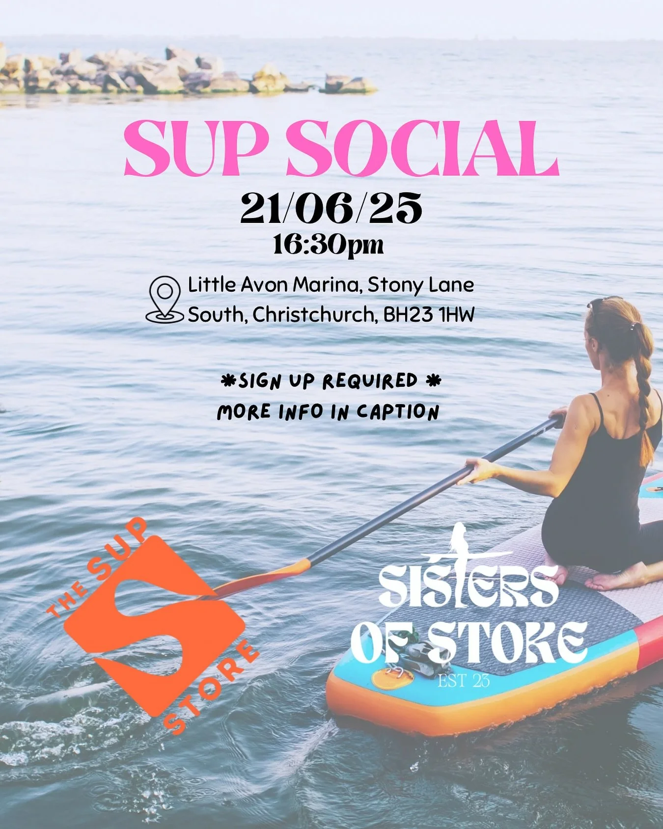 ☀️ It&rsquo;s set to be a super sunny weekend ☀️
Join us for our SUP Social this Saturday 21st June at 4:30pm at Little Avon Marina 🏄&zwj;♀️🌊

Whether you&rsquo;ve got your own board or need to rent one, we&rsquo;ve got you covered!
Come paddle, ch