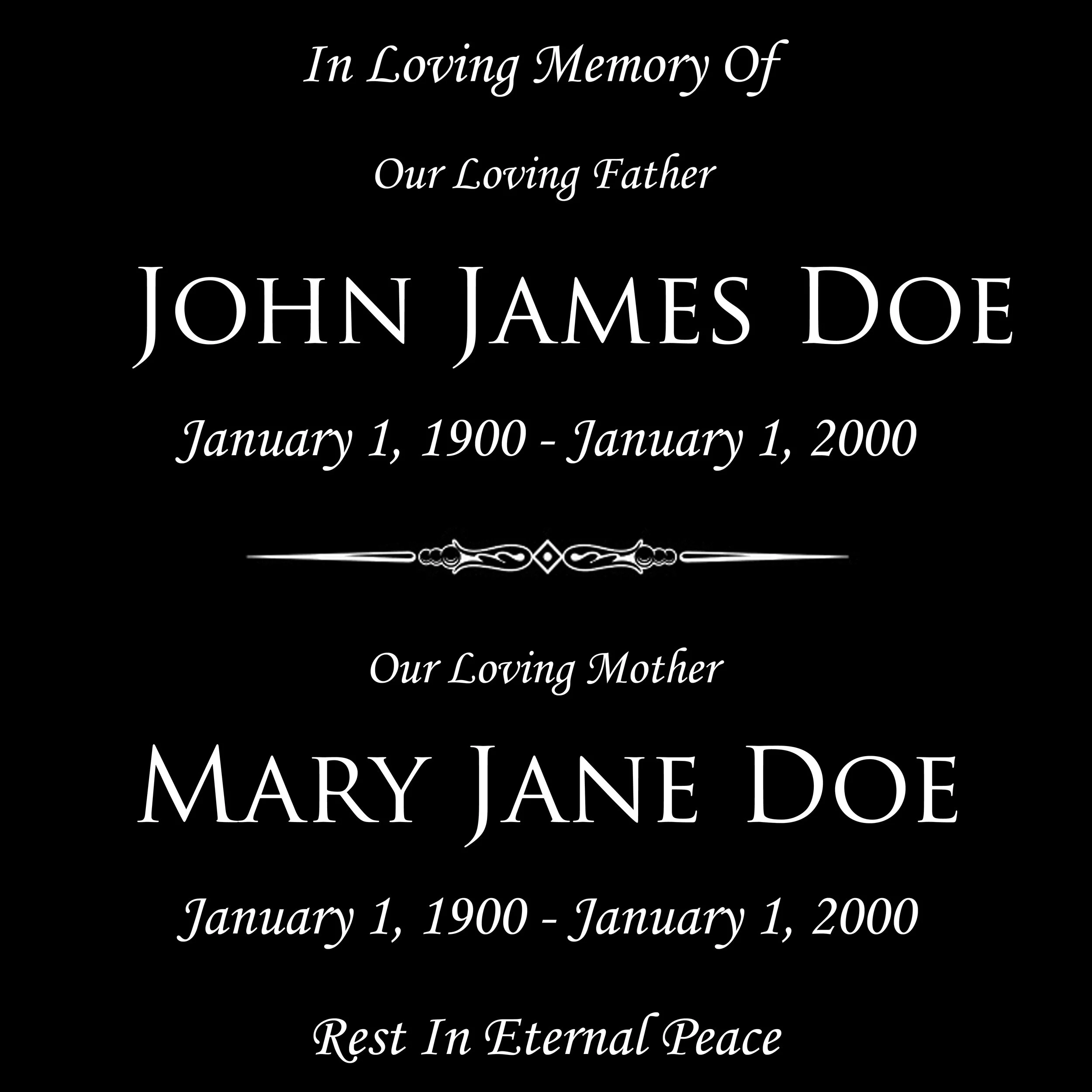 Layout #12 Squared Duet With Divider 24x24 - $800.00, 18x24 - $640.00, 18x18 - $560.00, 12x12 - $240.00, 8x8 - $110.00