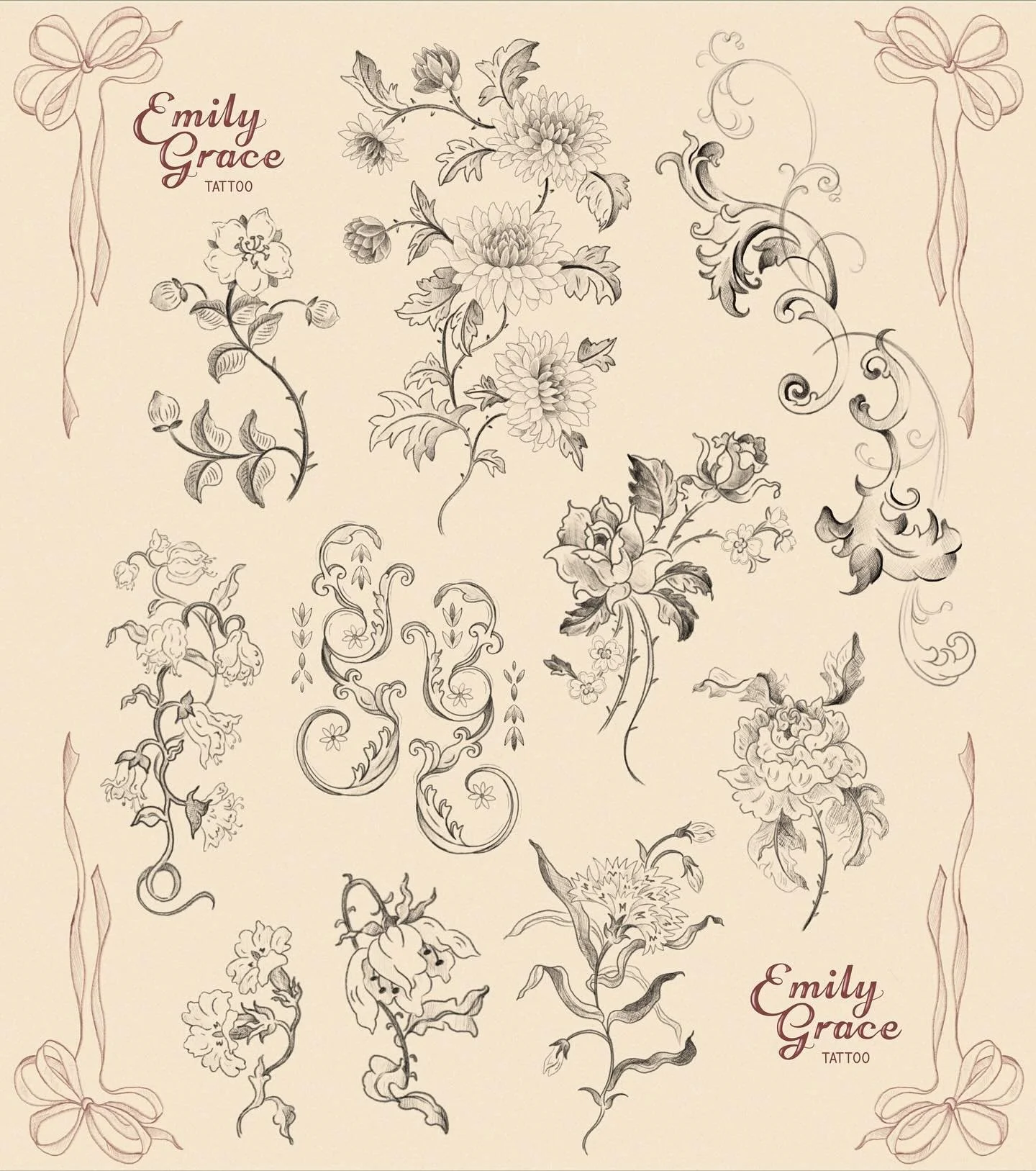 New available flash designs based on some sketches from a recent trip to a national trust house 🪞🎀🪉

I find a lot of inspiration in the vintage surface pattern designs on wallpapers and carpets in these old, grand homes. I particularly loved how t