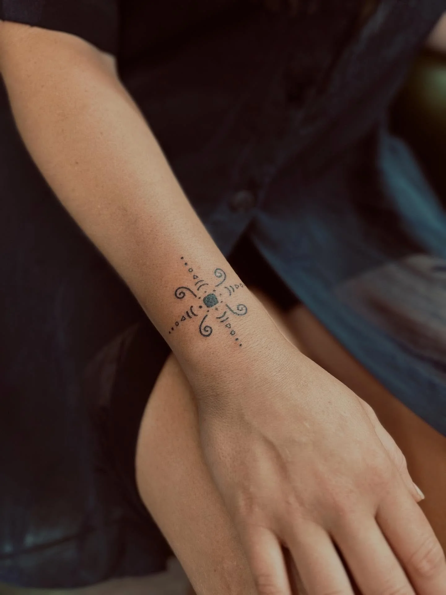 handpoked sigil work ✨🌀
these pieces are all original, channelled symbols mainly around protection &amp; growth 
i choose to tattoo these without a machine because they&rsquo;re all about intention, marking important moments in life, &amp; this is d