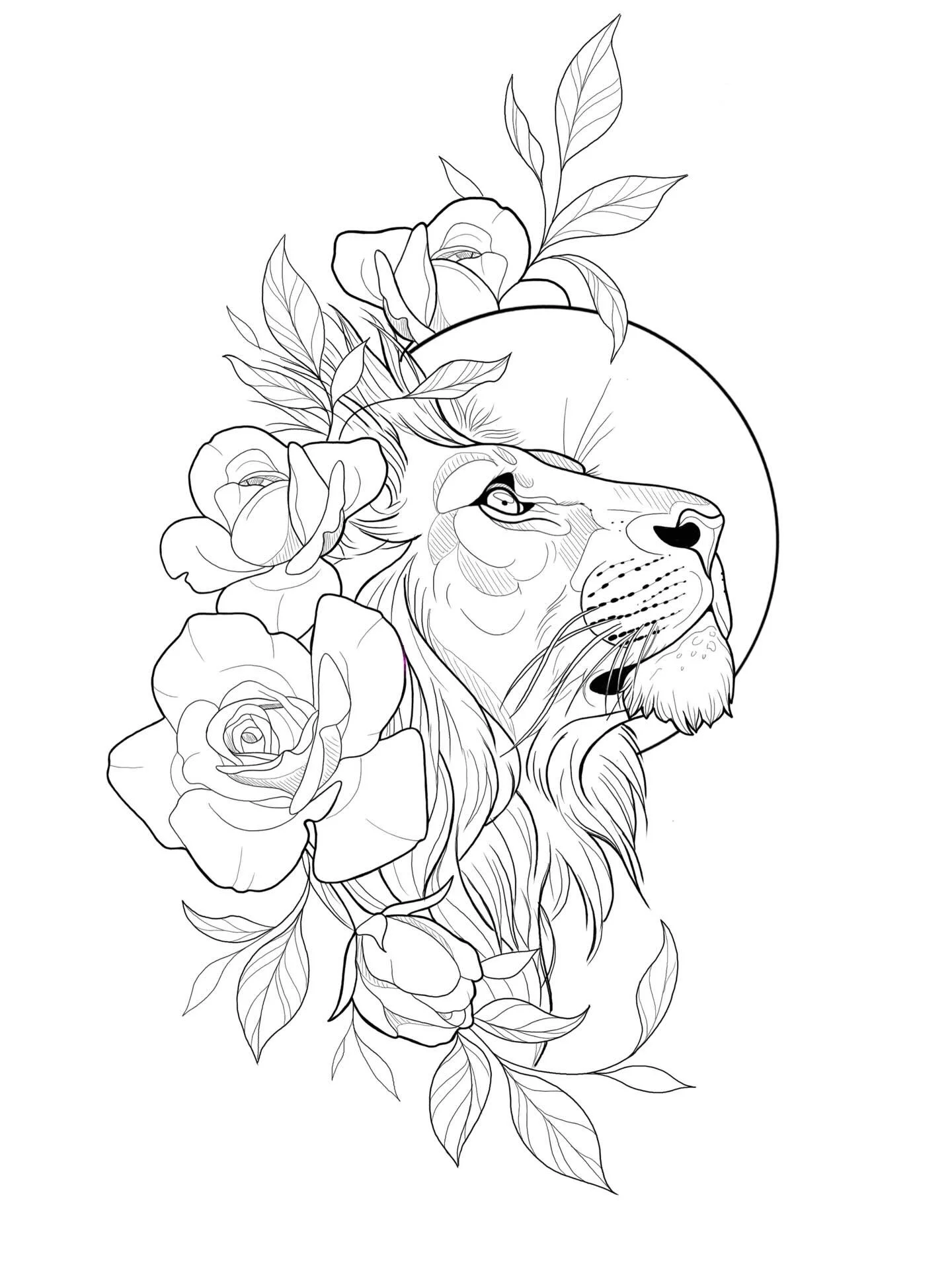 - Available! - Lion and Roses - 
This would need to be around A4 size or bigger for the details, an upper arm/thigh/side of calf / shoulder would be my top pics for placement ! 
At least one and a half days to complete - discounted day rate 🥰 

#tat