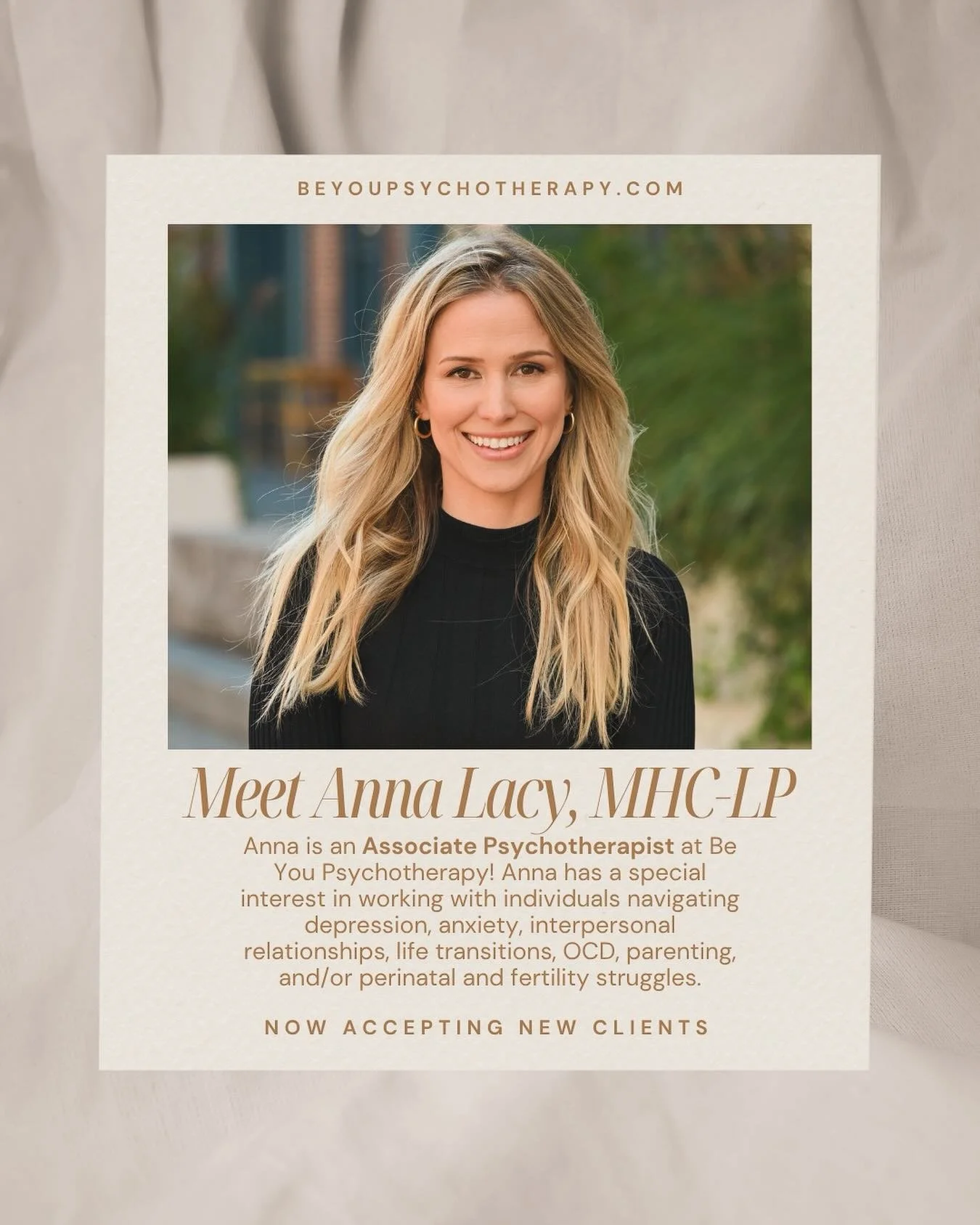 Interested in starting therapy in NYC? Schedule a free 15 minute phone consultation with Anna at beyoupsychotherapy.com