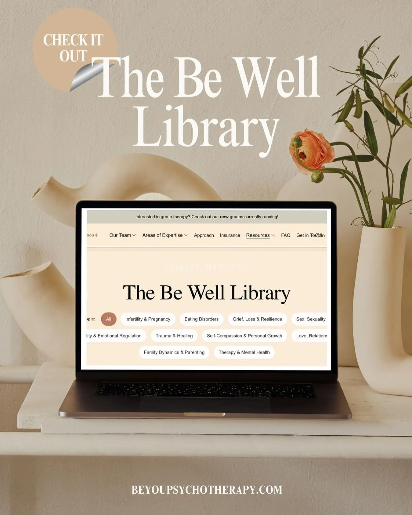 Looking for a new book or vacation read? Head to our Be Well Library under Resources at beyoupsychotherapy.com for some of our favorite mental wellness books!