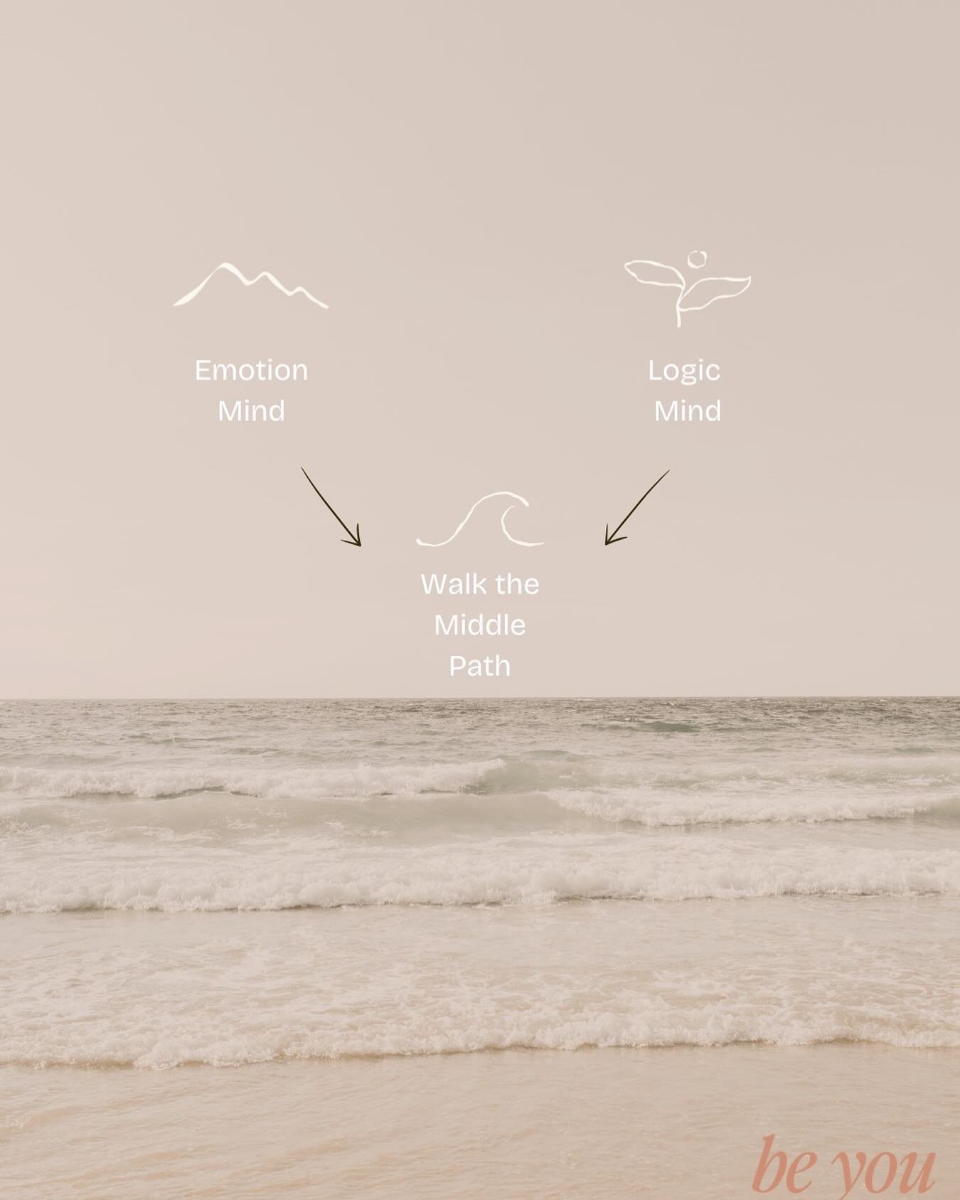 When we ignore our emotions we feel disconnected. When we ignore logic we feel overwhelmed.  When we listen to both, we feel secure, confident and authentic. Choose to walk the middle path ✨✨