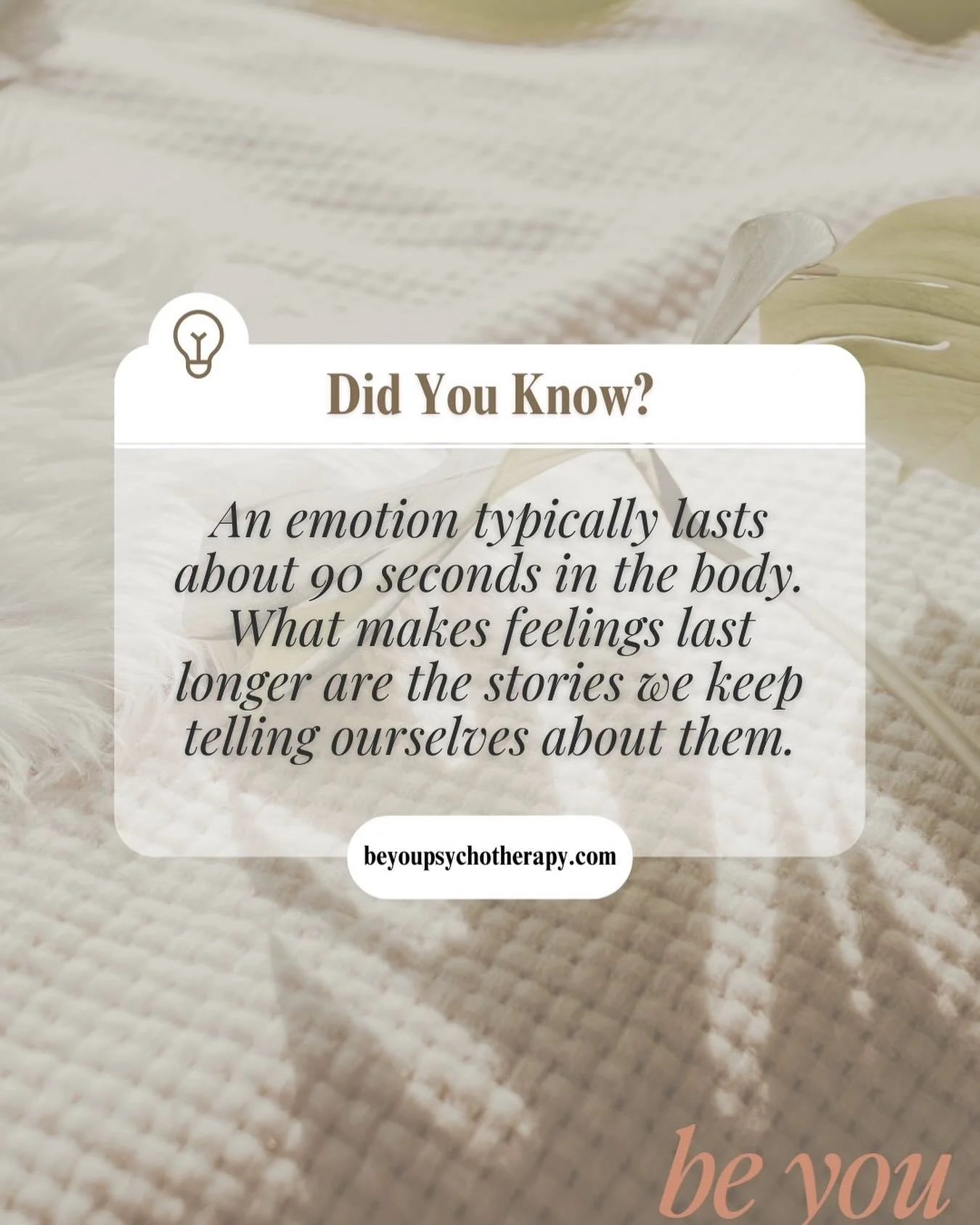 Just a reminder that feelings move through your body if you give it permission to! The feelings aren&rsquo;t the problem, the spiral and narratives we put on the sensations is what causes distress 🌀
