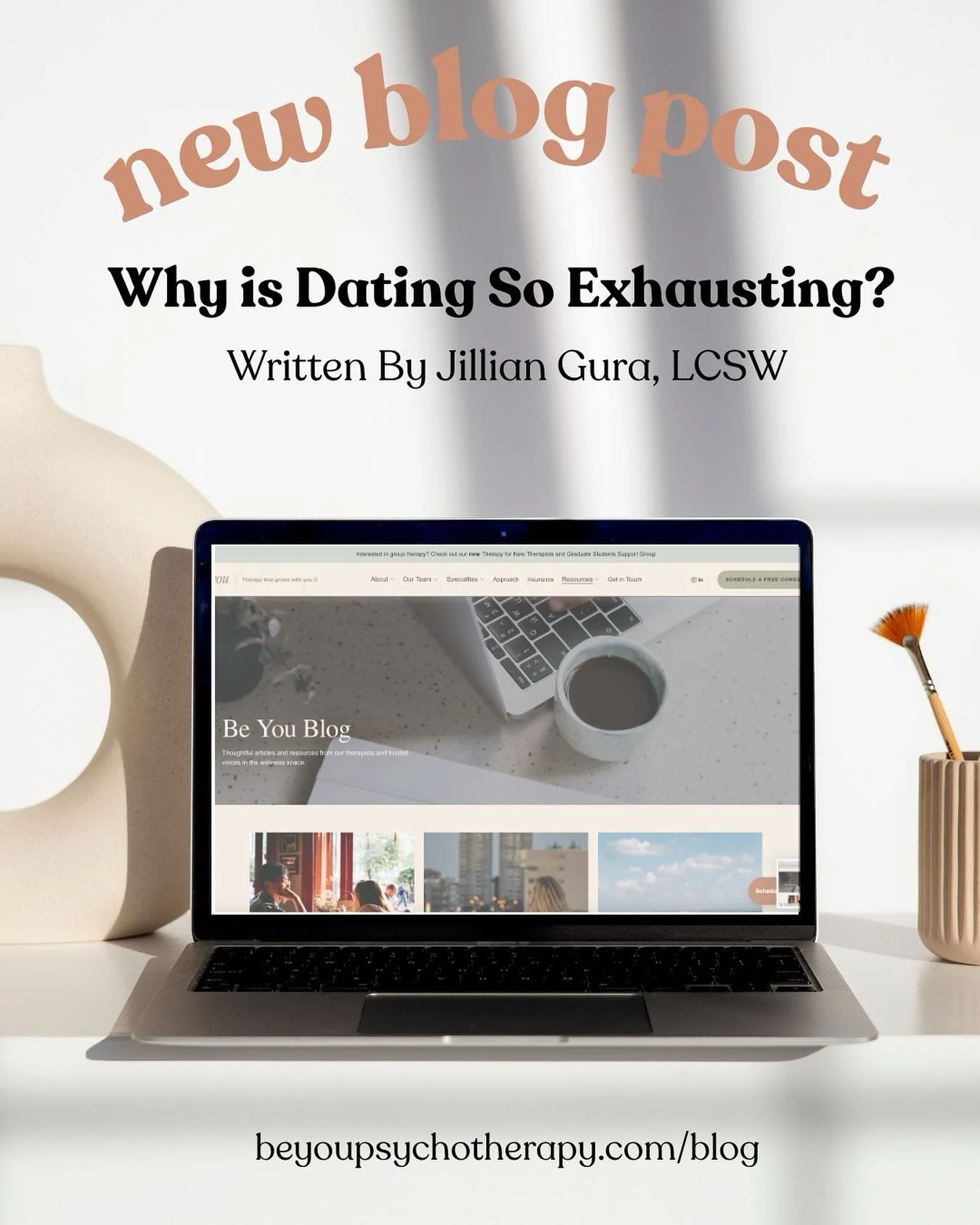 Are you exhausted dating in NYC? Then this blog post is for you. In the latest blog, Jillian Gura, LCSW discusses what feels so exhausting about dating and how to combat the exhaustion! Read at beyoupsychotherapy.com/blog