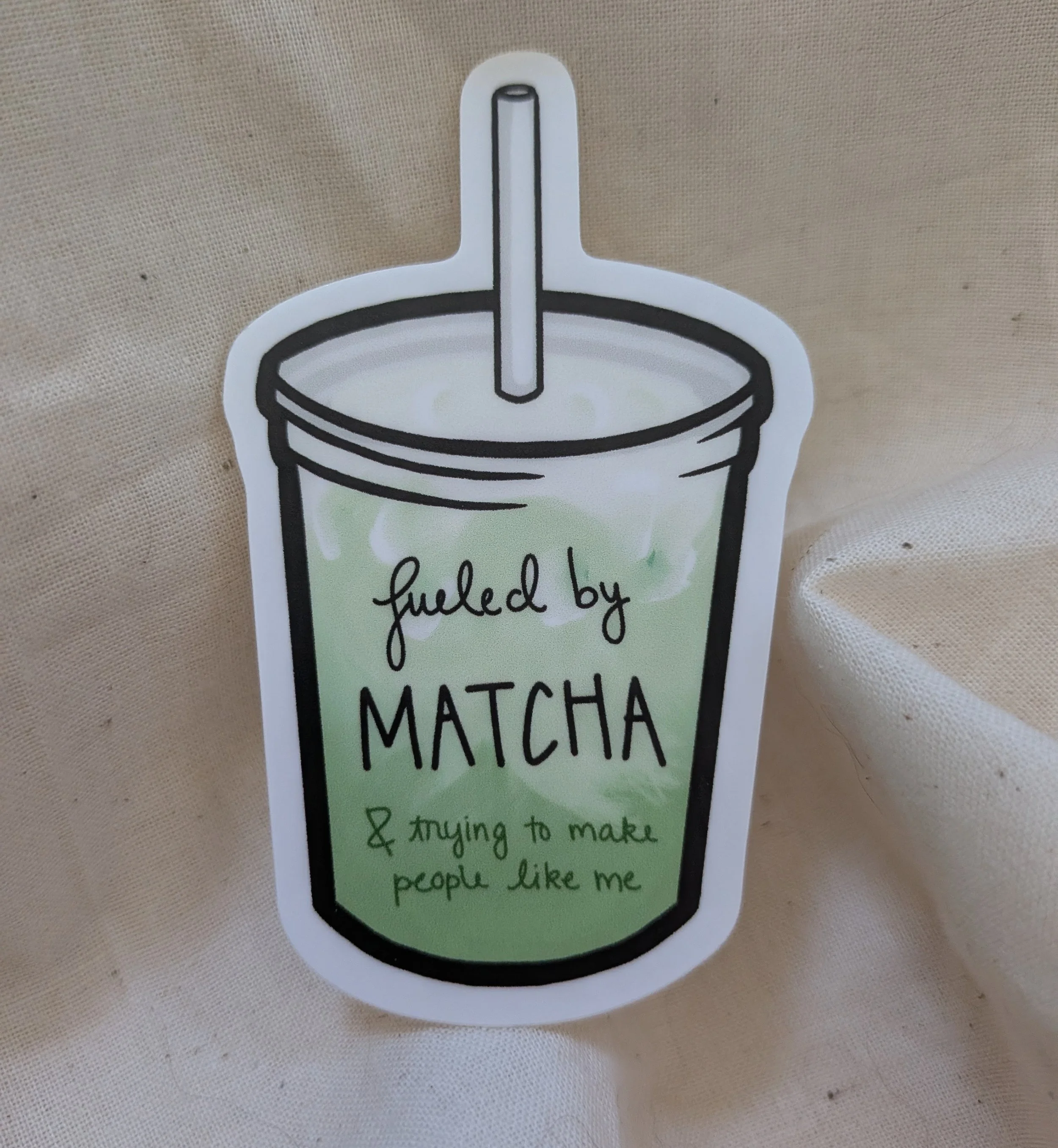 fueled by matcha sticker