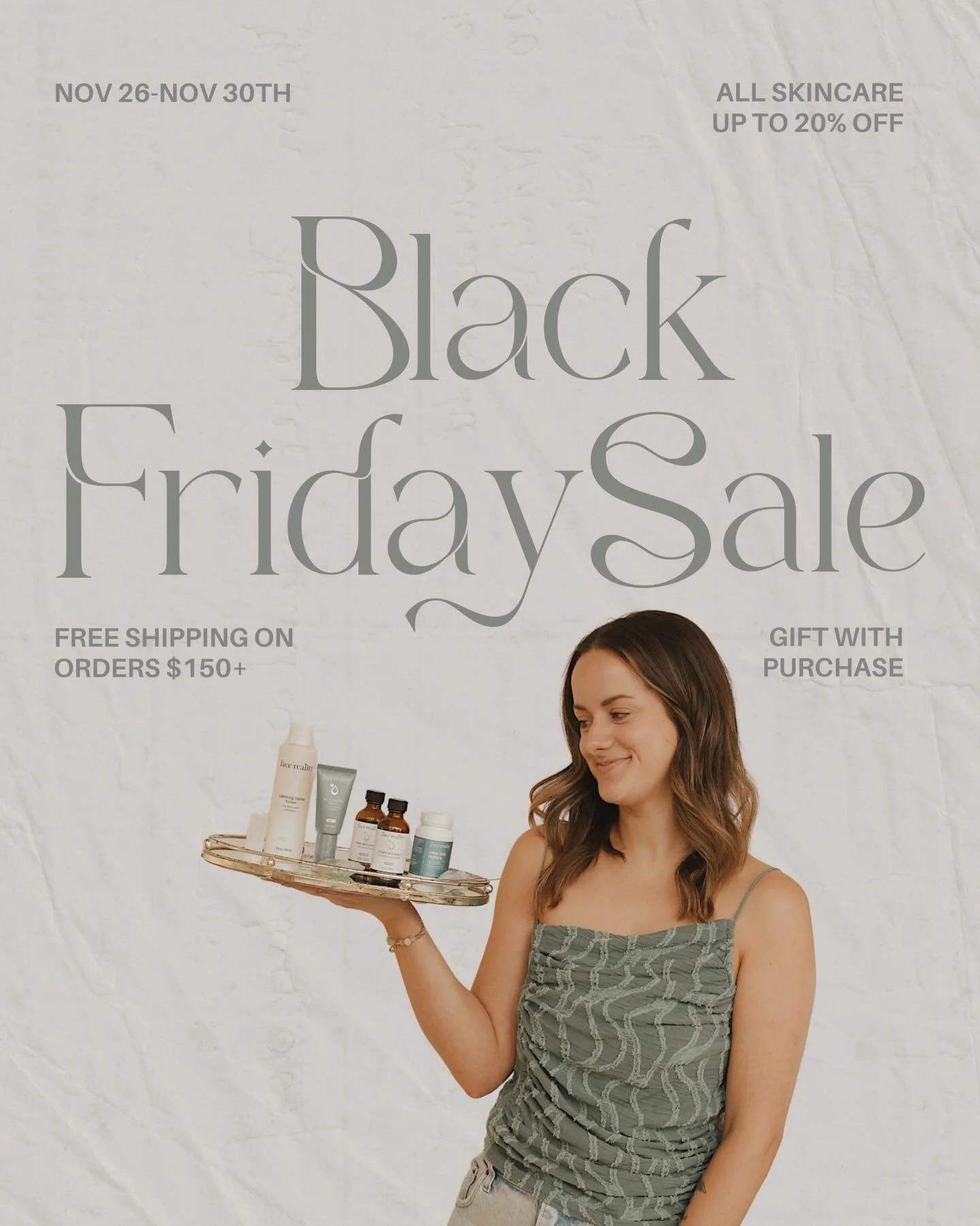 My biggest sale of the year is here! 🥳

Starting today through Sunday you can receive:
&bull; 20% off all Marini Skin Research, Epicutis, GlyMed+, and BushBalm products
&bull; 10% off all Face Reality products
&bull; Free Shipping on all orders $150