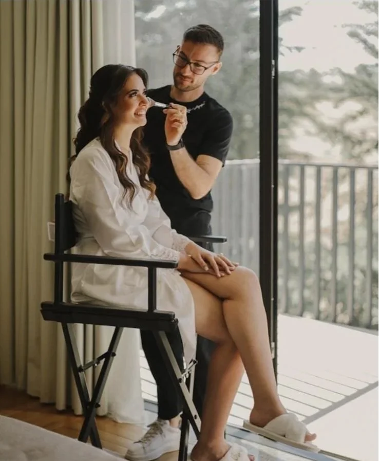 Portugal wedding, hair and makeup artist, José Félix Beauty, creating elegant and flawless bridal looks for destination weddings