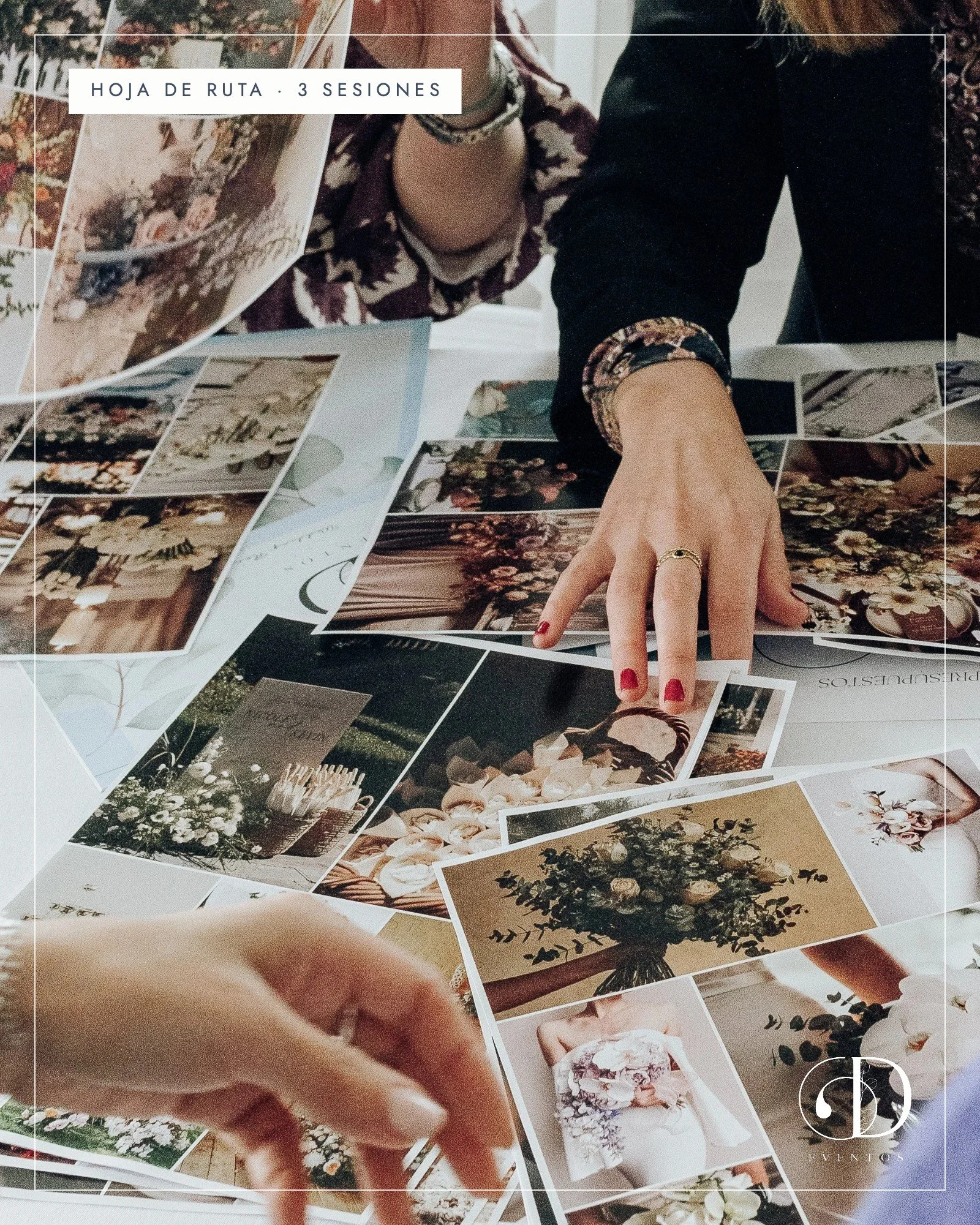 Hoja de Ruta CD: sesión de planificación de boda con moodboard sobre la mesa