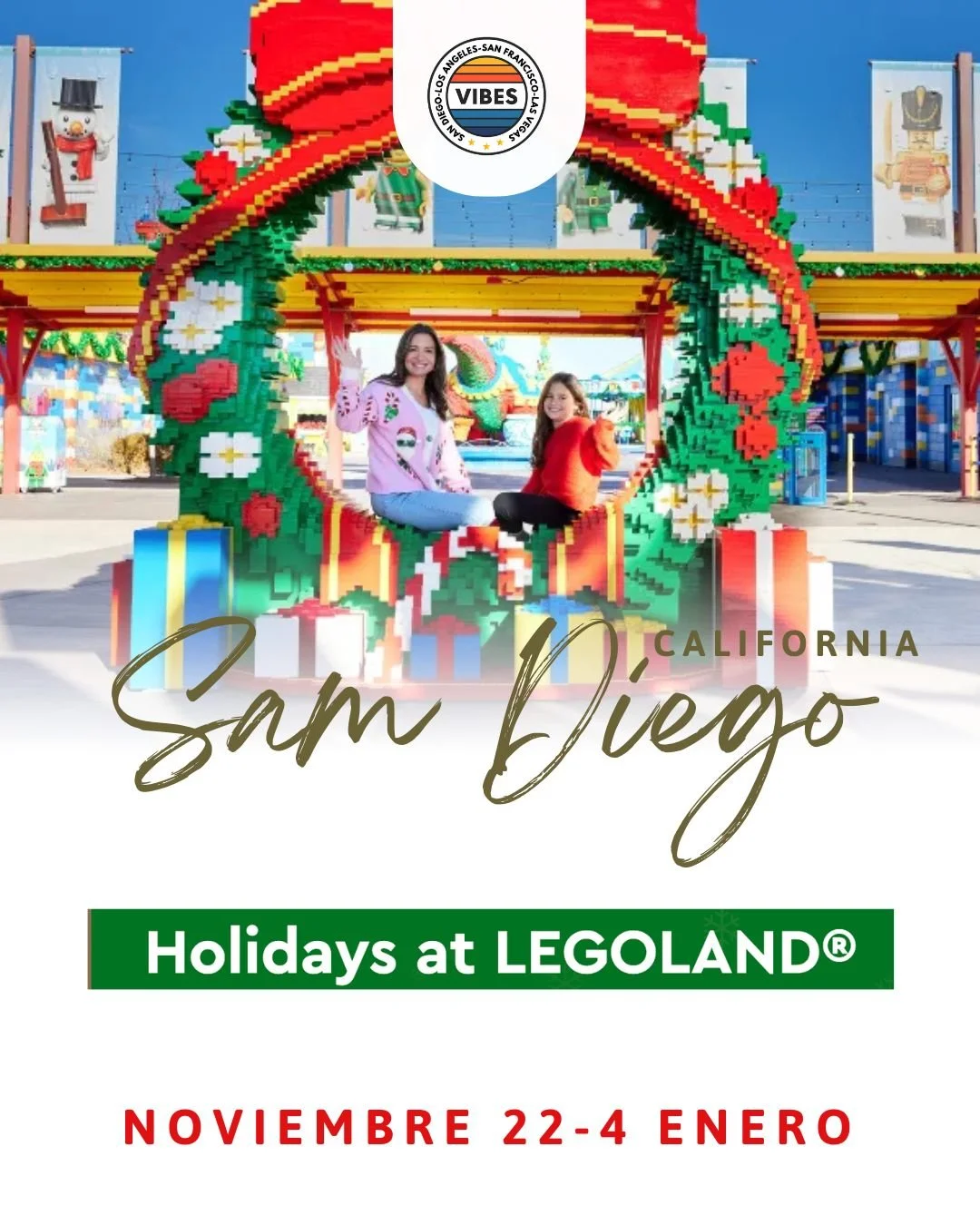 Celebra el A&ntilde;o Nuevo en LEGOLAND California
Disfruta una fiesta familiar llena de diversi&oacute;n, luces y alegr&iacute;a en el evento Kids&rsquo; New Year&rsquo;s Eve.
Los ni&ntilde;os y adultos podr&aacute;n bailar, ver espect&aacute;culos,