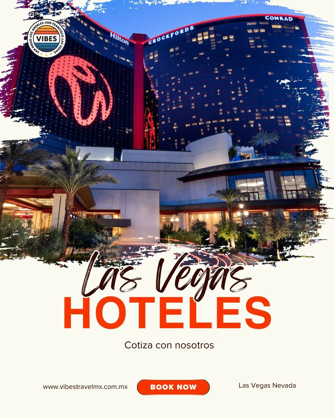 Hosp&eacute;date en el coraz&oacute;n de Las Vegas
Vive la experiencia completa de la ciudad con una estancia en los mejores hoteles del Strip o del Downtown.
Desde resorts con espect&aacute;culos, piscinas y spas de lujo, hasta opciones sin casino p
