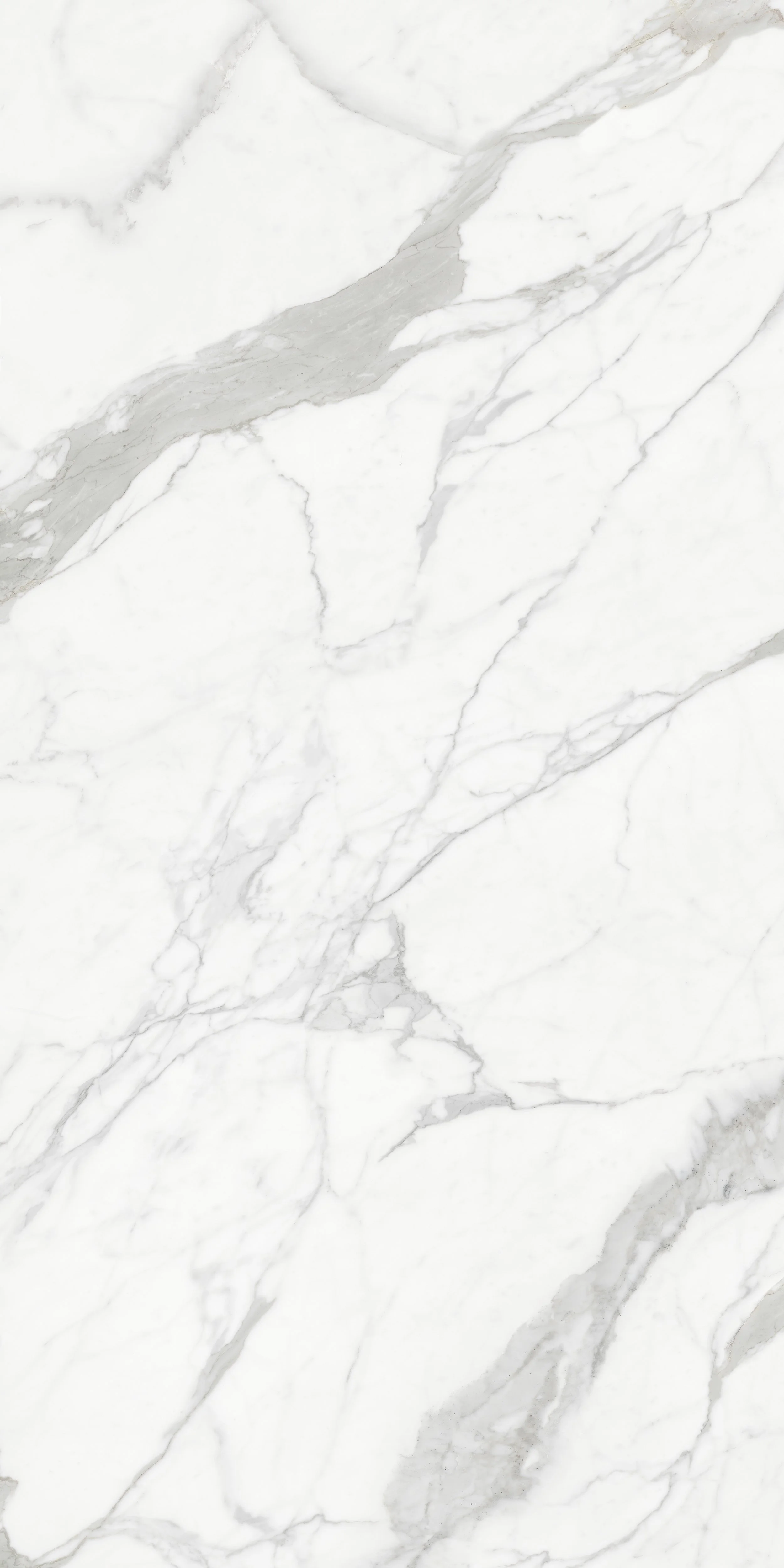 White marble surface with gray veining.