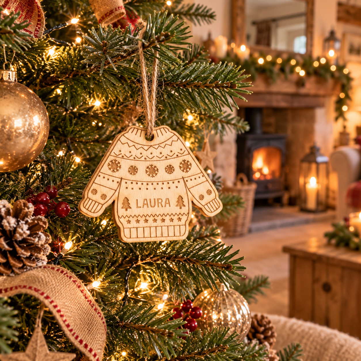 Personalised Christmas jumper decoration