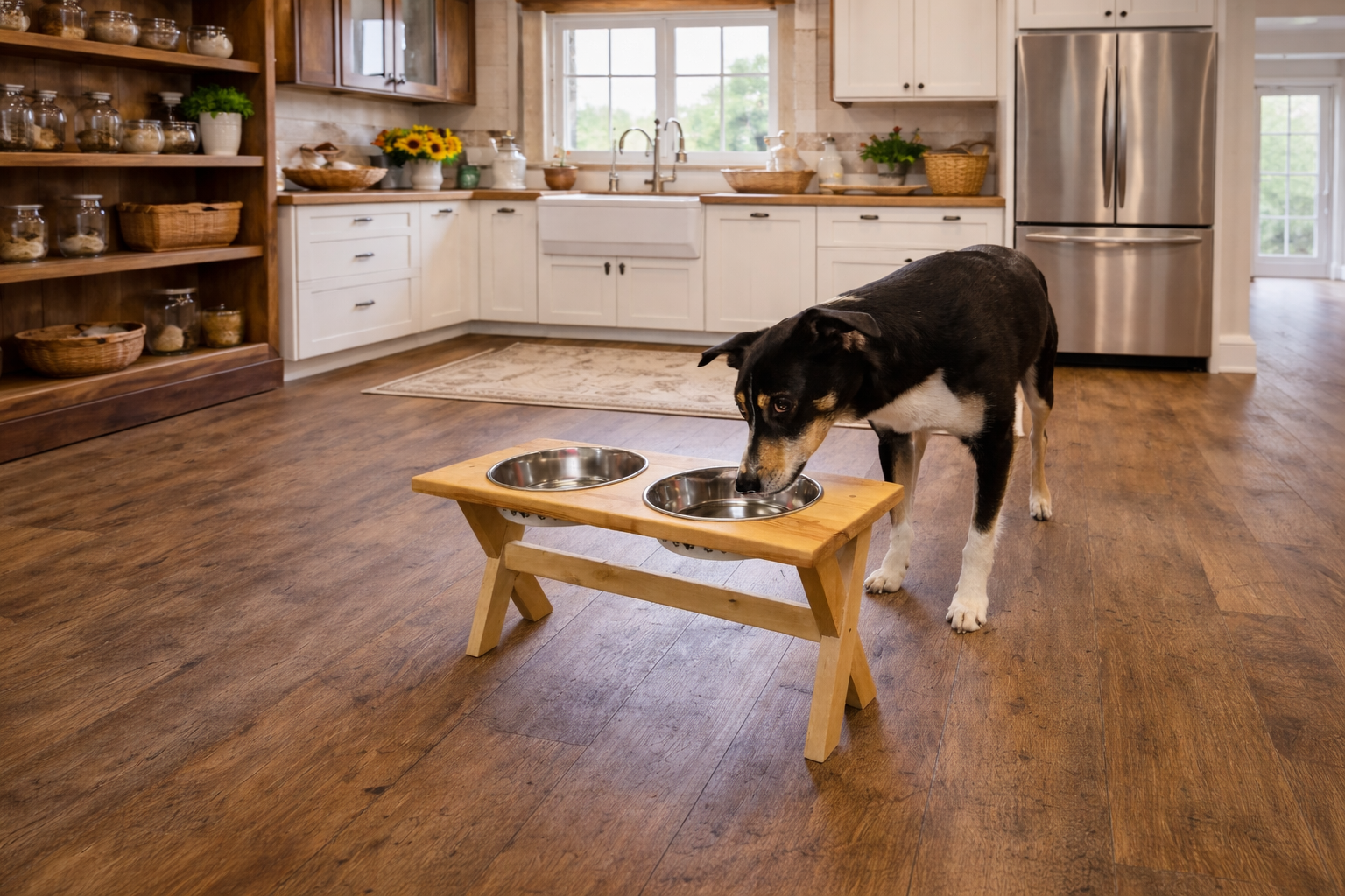 Raised Dog bowl holder