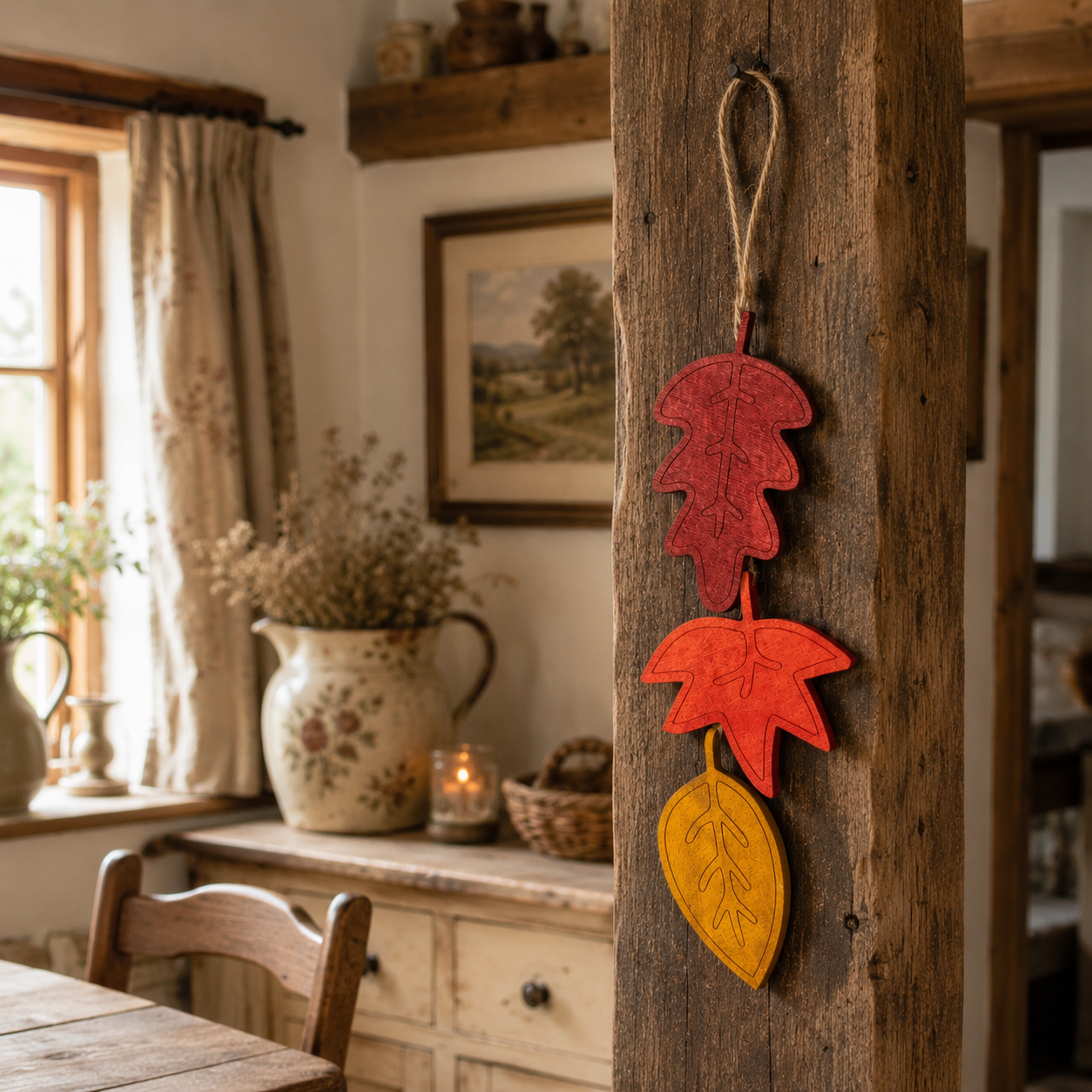 Rustic leaf hanging decoration