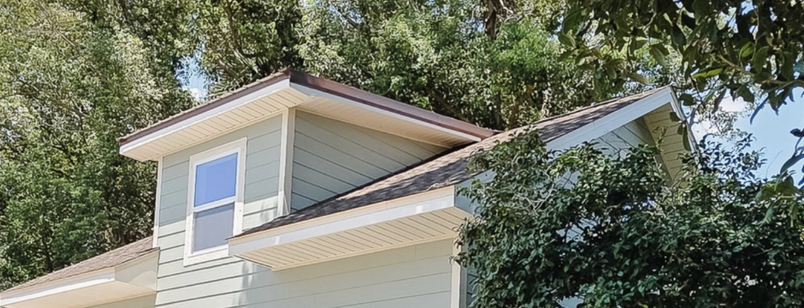 A shot of a roof we completed on a detached garage in East Hill, Pensacola, FL (in Escambia County where we offer our roofing services).