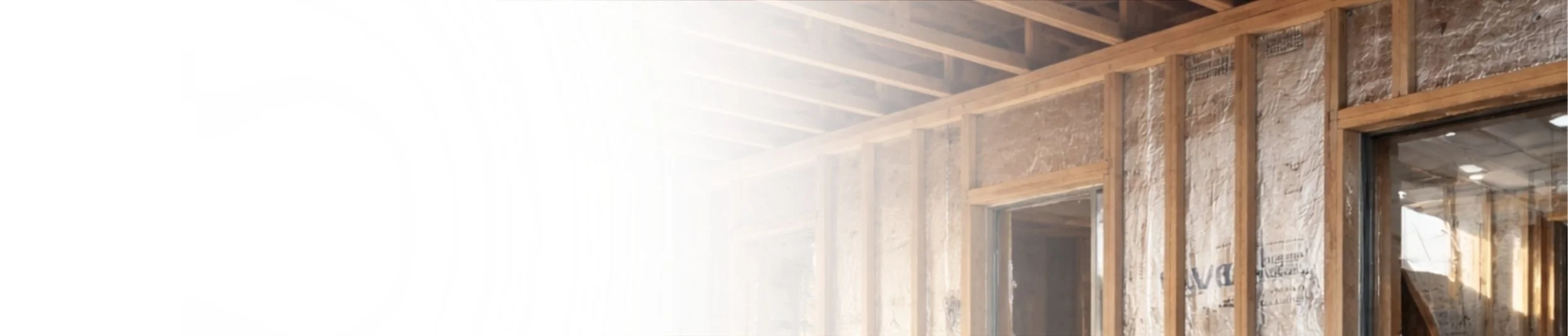 Insulation on a home structure unfinished