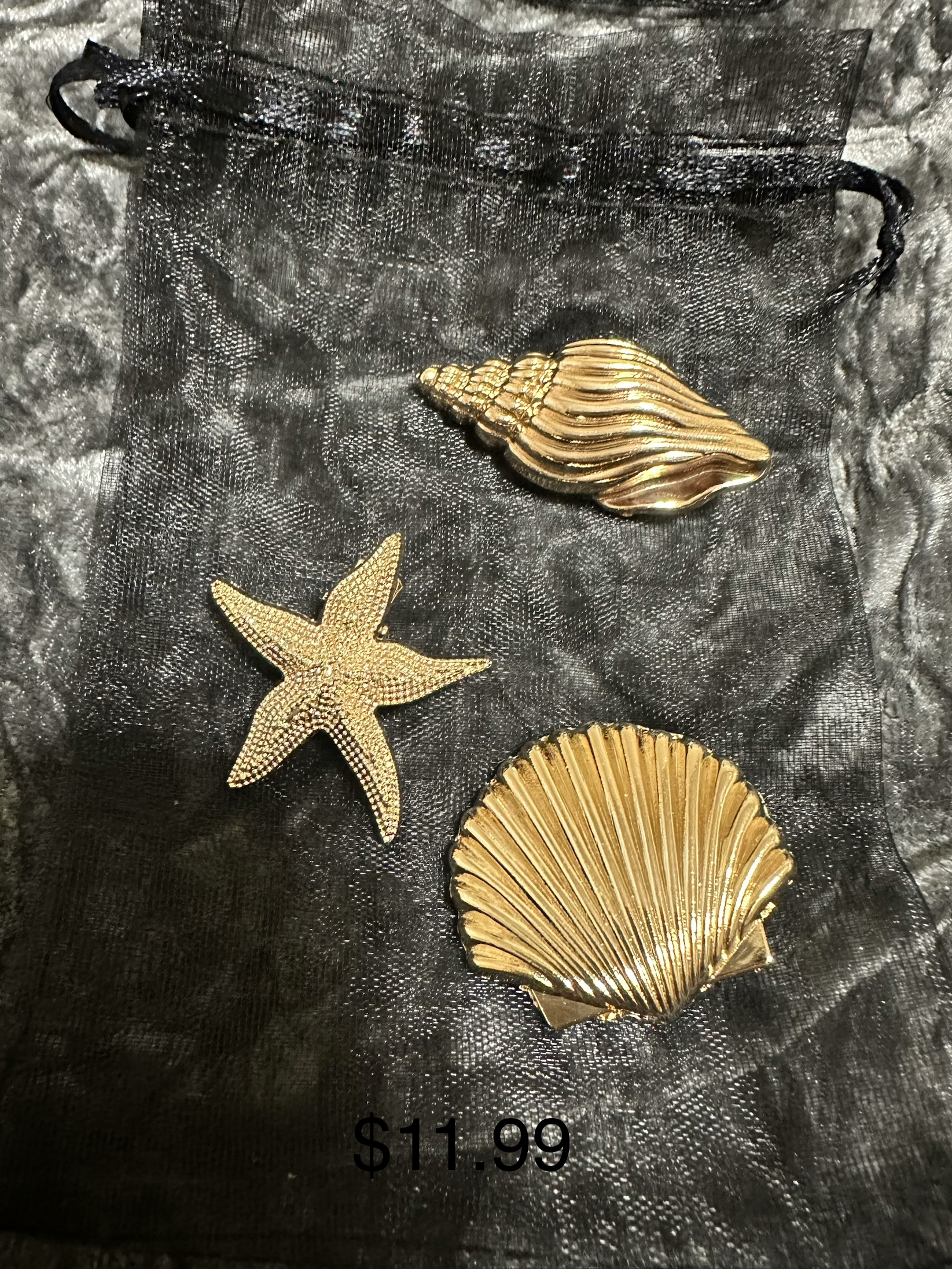 Golden Tides Clips Set of 3