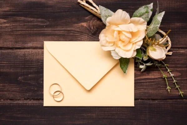 wedding invitation with rings